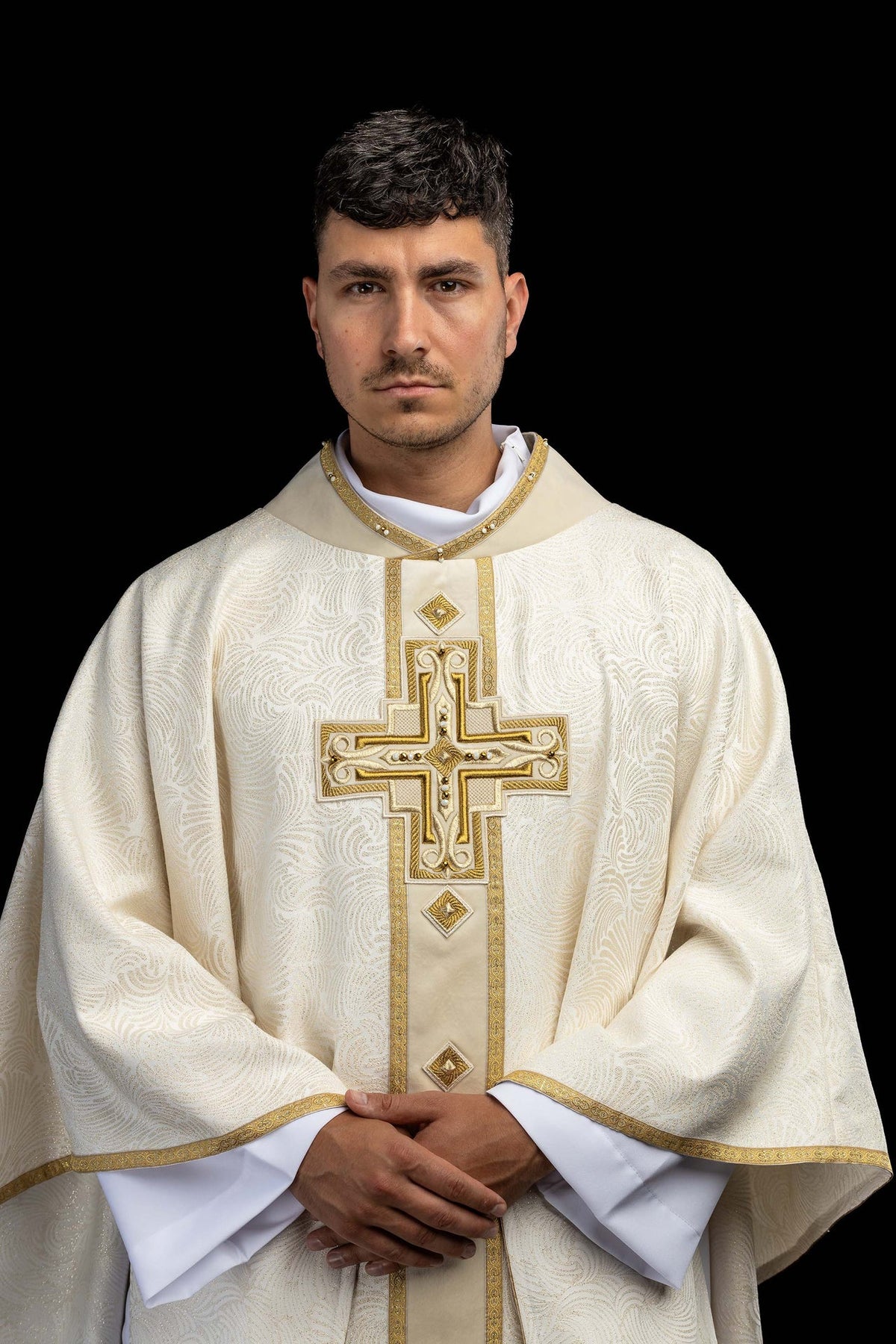 Handmade Chasuble with Natural Stones, 7012