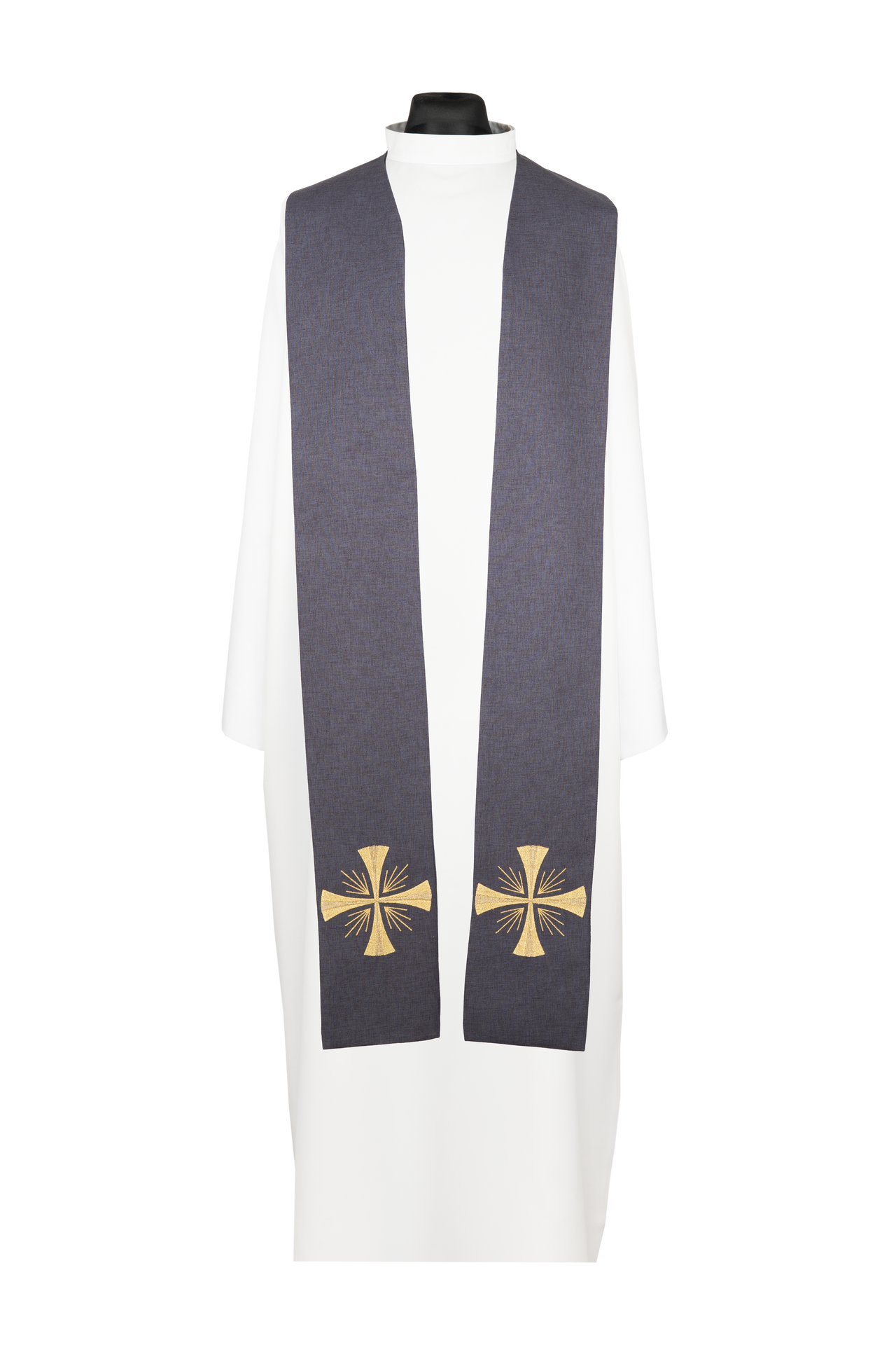 Stuła kapłańska haftowana Krzyż fioletowa - ORNATY.PL