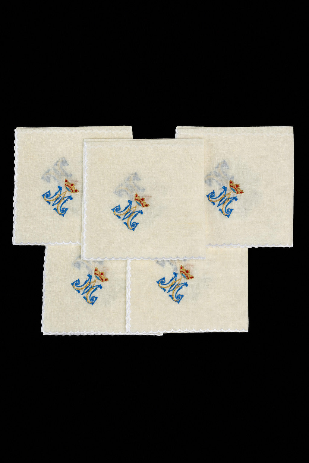 Set of 5 Linen Corporals with Marian Embroidery