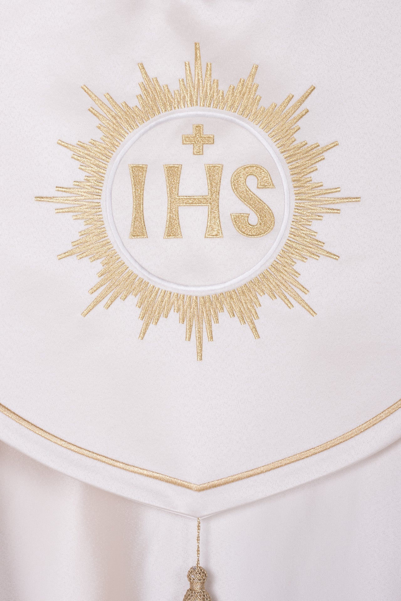 Ecru Eucharistic Cope with the IHS Motif
