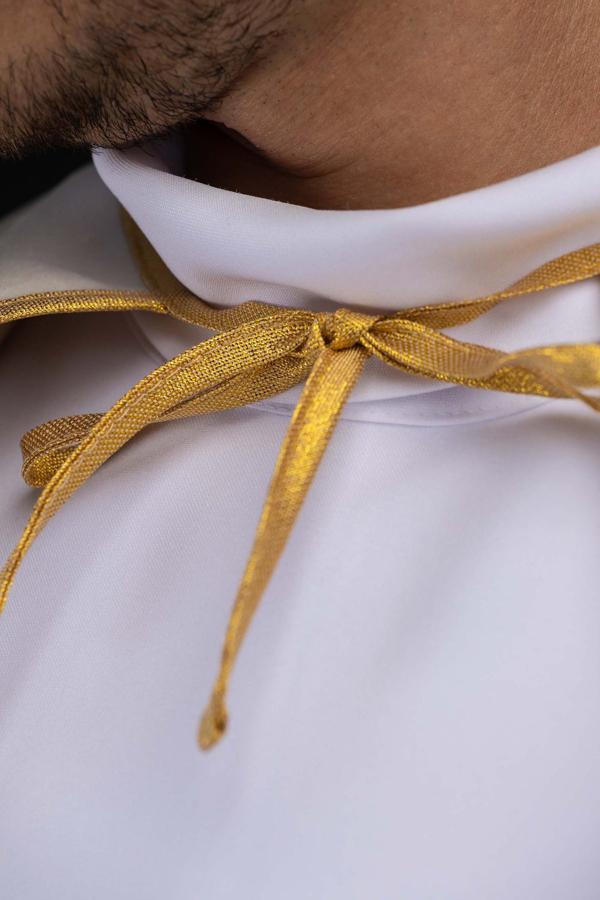 Ecru Velvet Altar Server Cape with Gold Trim