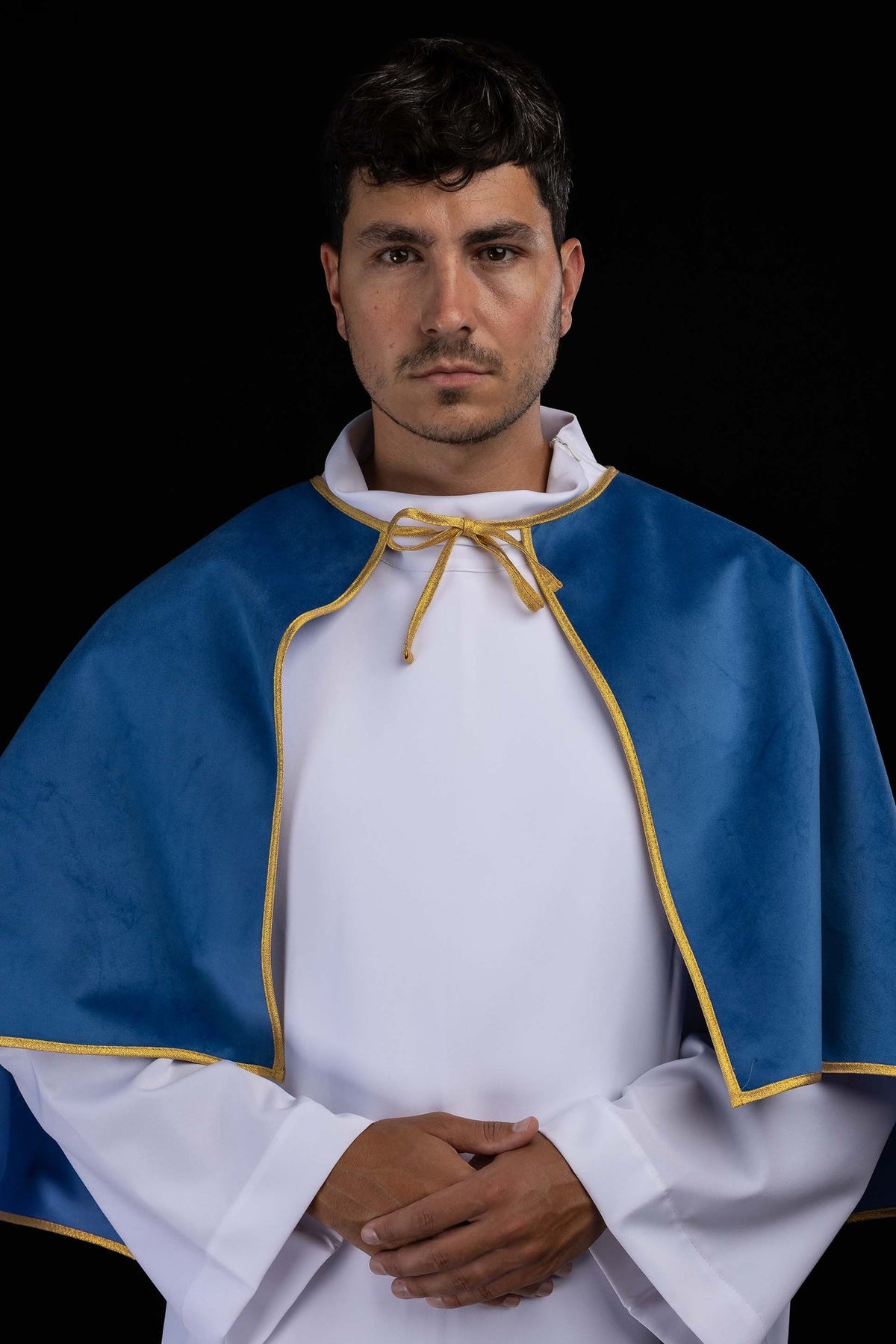 Blue Velvet Altar Server Cape with Gold Trim