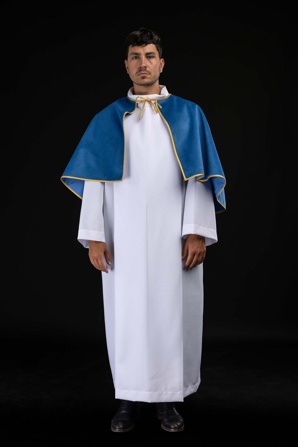 Blue Velvet Altar Server Cape with Gold Trim