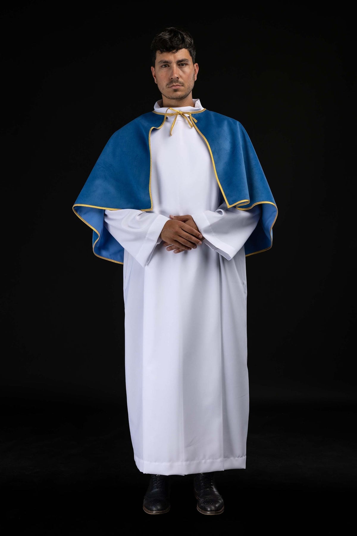 Blue Velvet Altar Server Cape with Gold Trim
