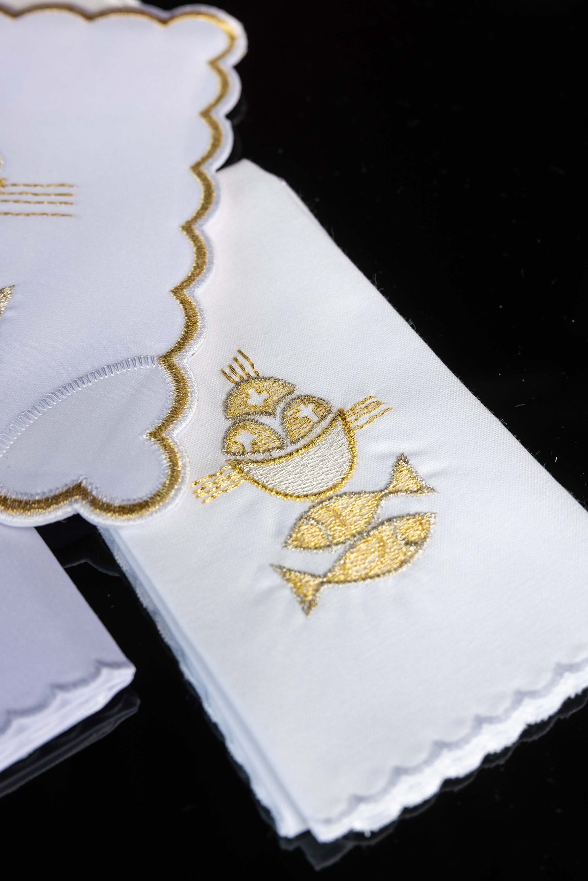 Chalice Linens Embroidered Fish Symbol