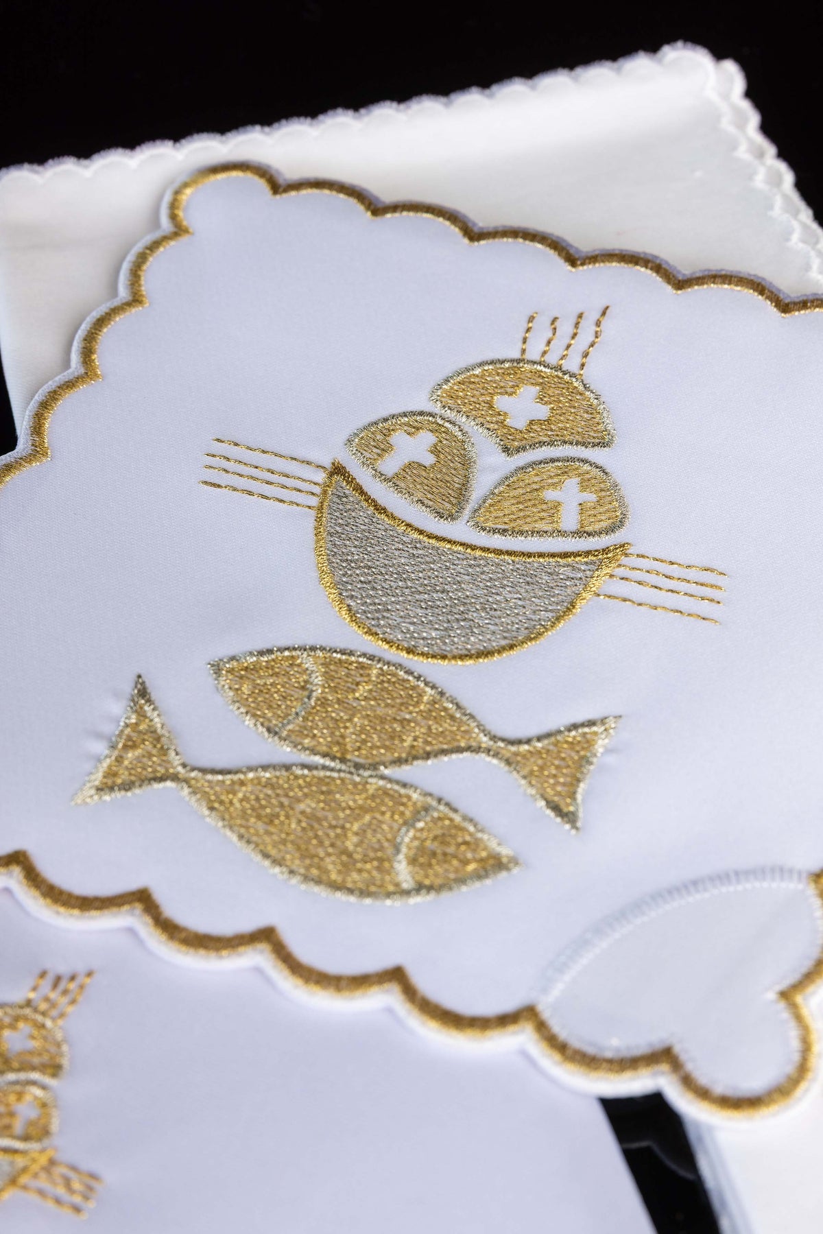 Chalice Linens Embroidered Fish Symbol
