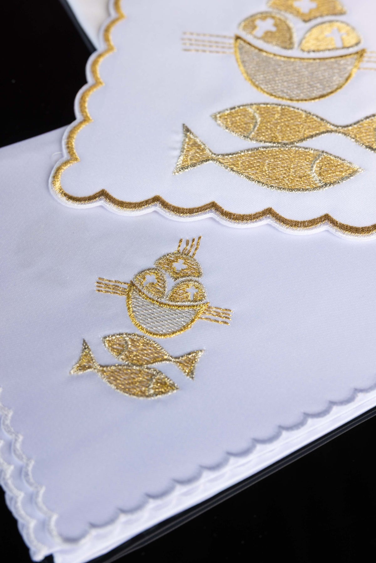 Chalice Linens Embroidered Fish Symbol
