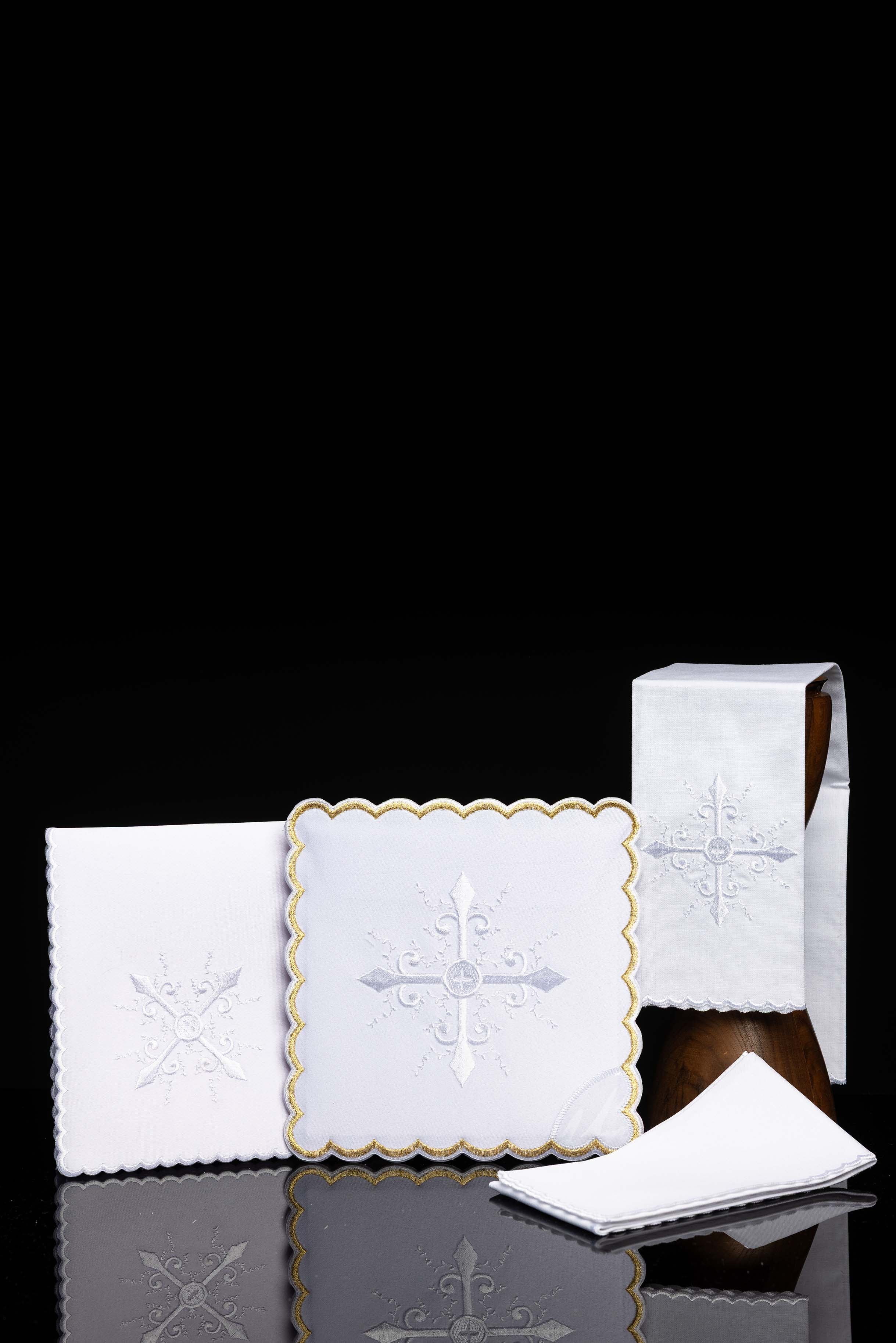 Chalice Linens set with white embroidery