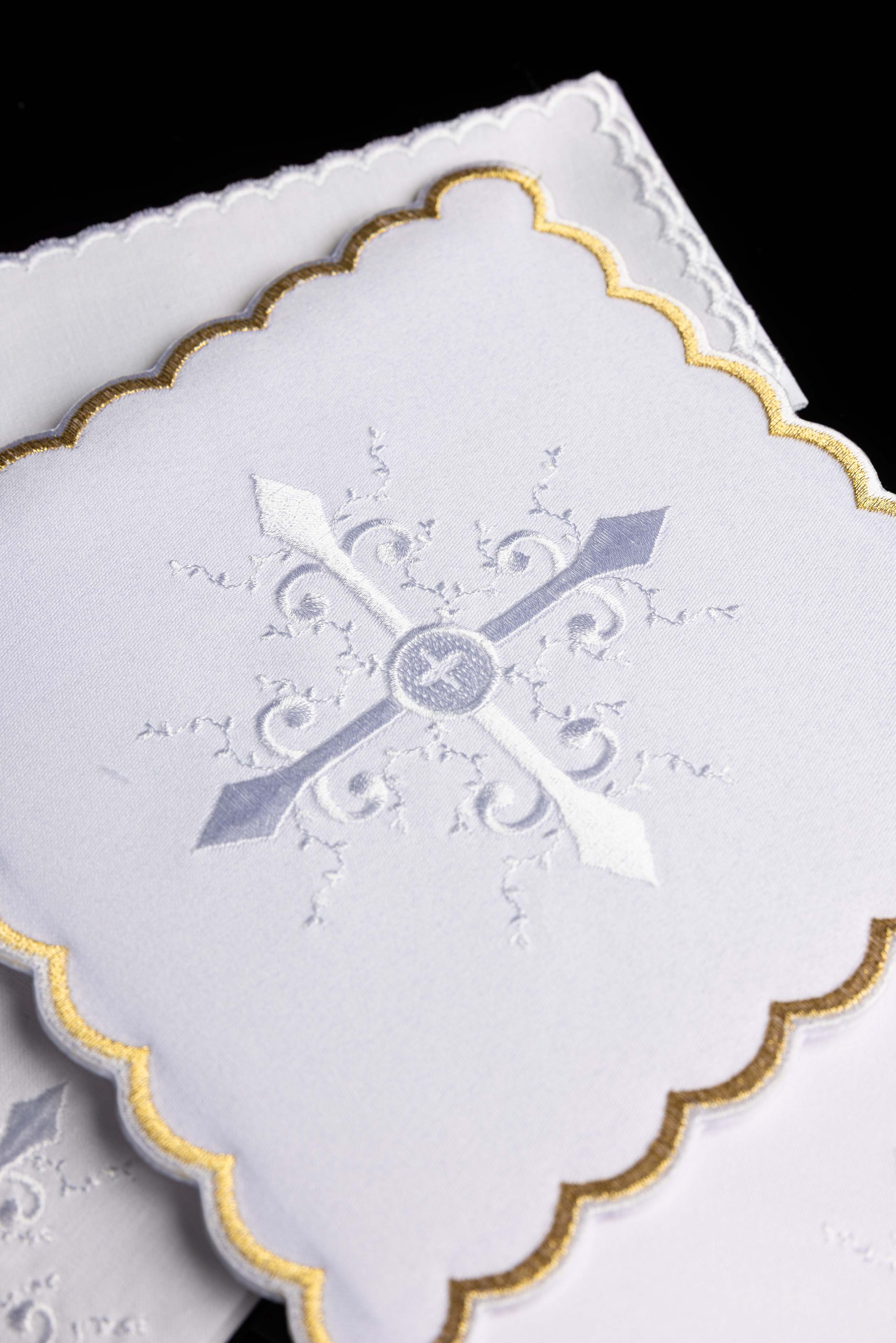 Chalice Linens set with white embroidery