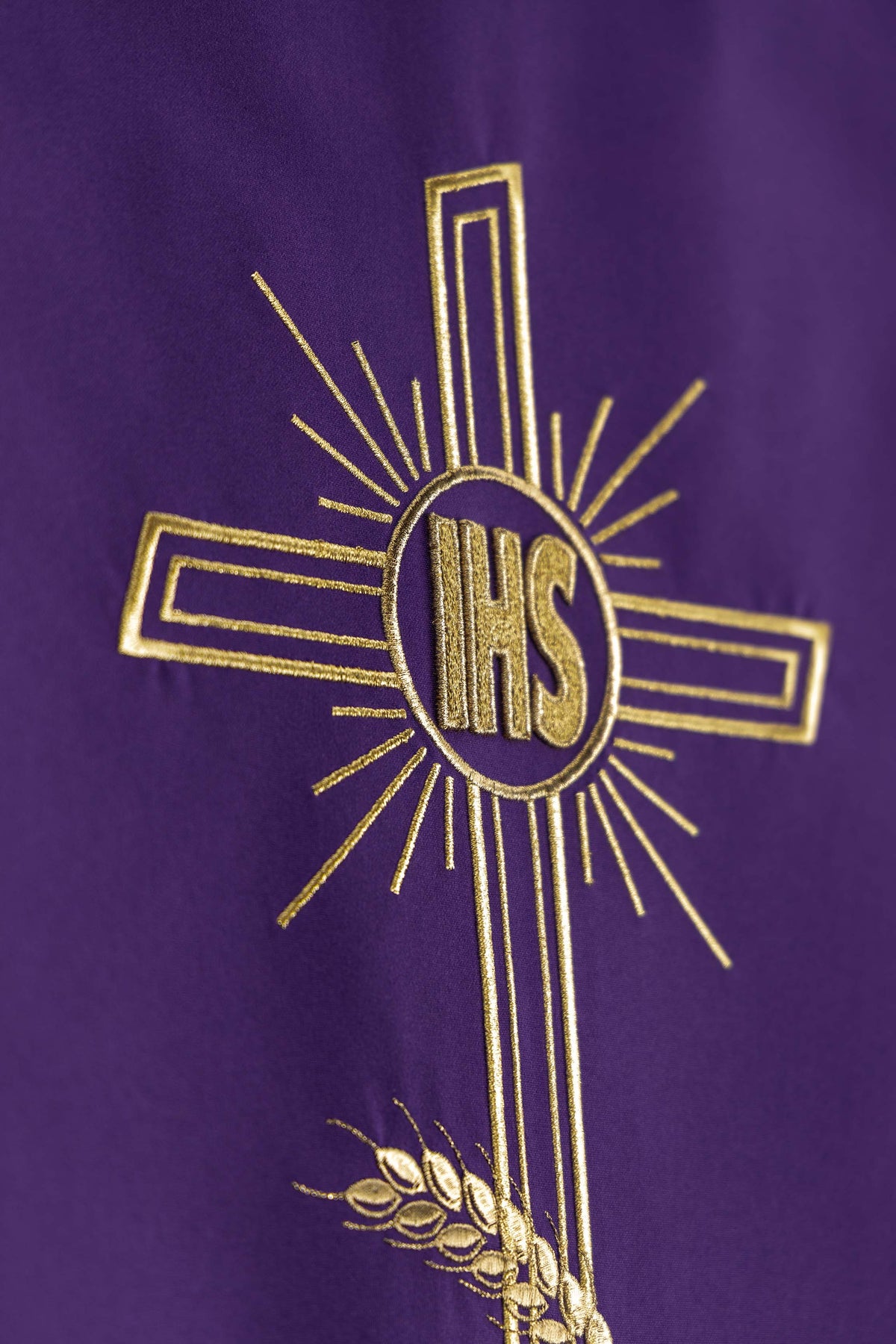 Purple Lectern Cloth with Embroidered Cross Motif