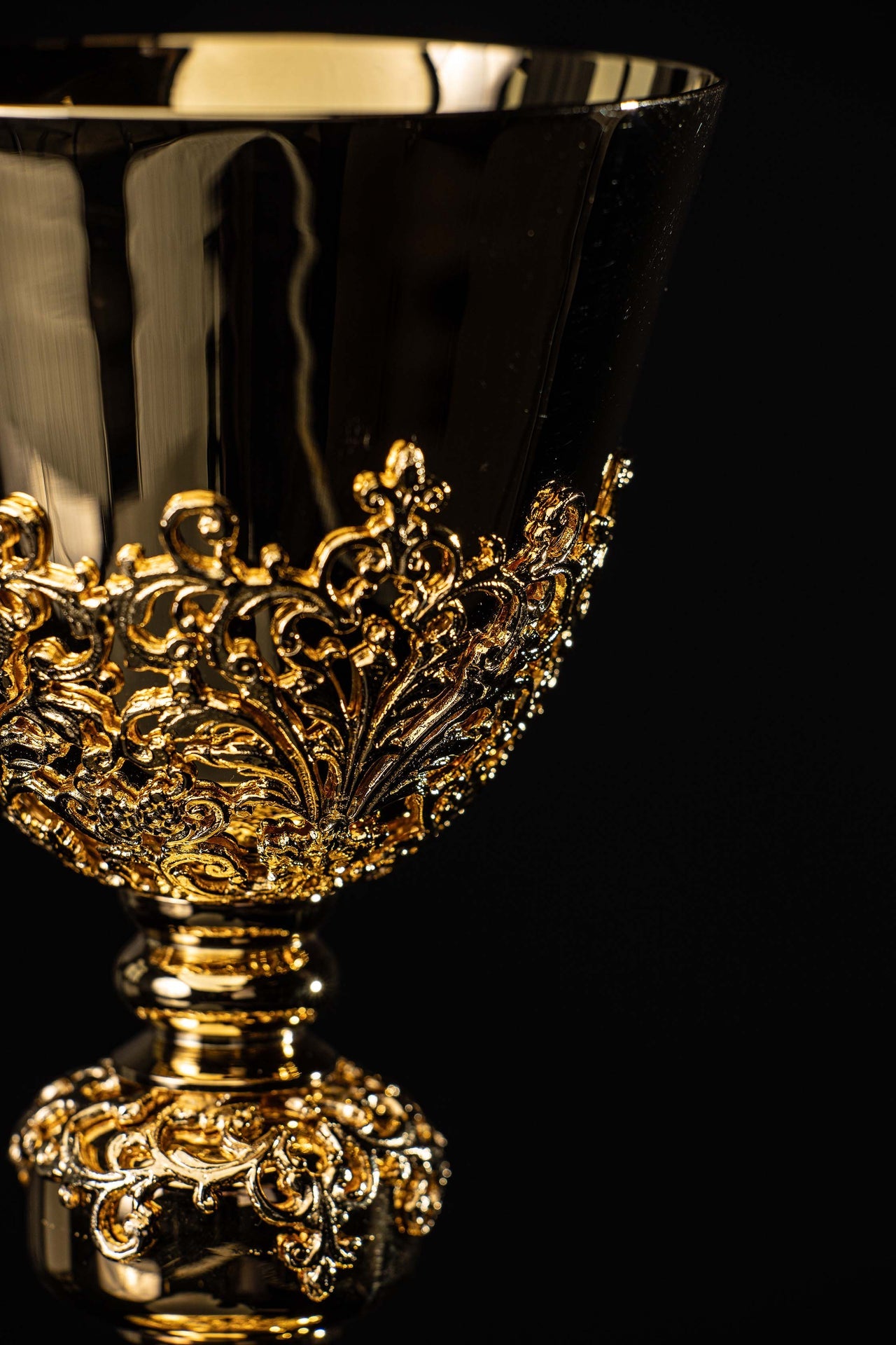 Handcrafted Gold-Plated Mass Chalice Adorned with Sapphires
