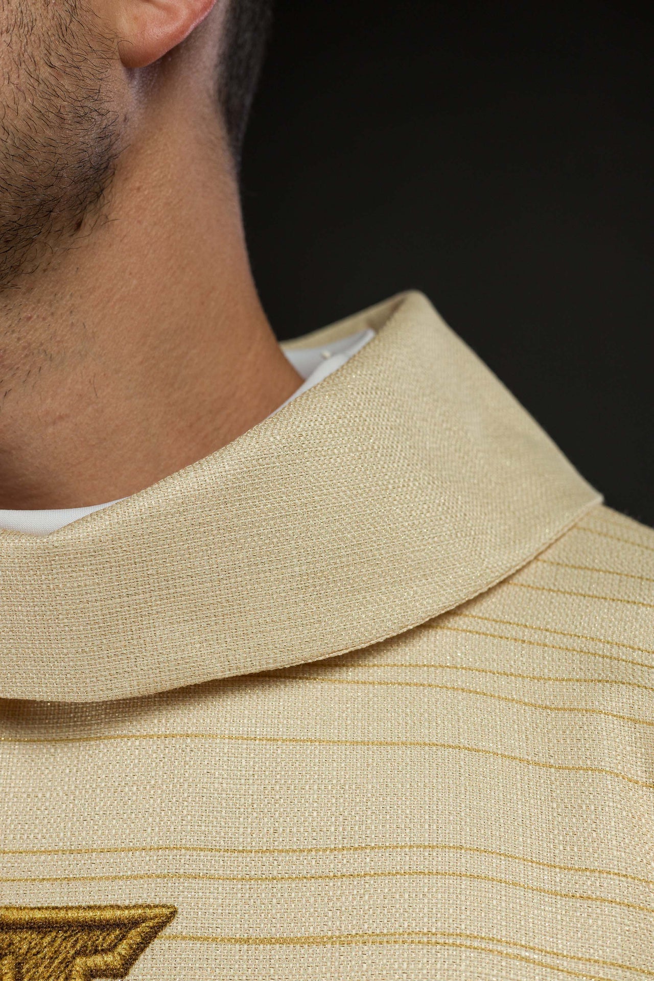 Ornat drukowany z Krzyżem Jerozolimskim ecru - CHASUBLES.COM