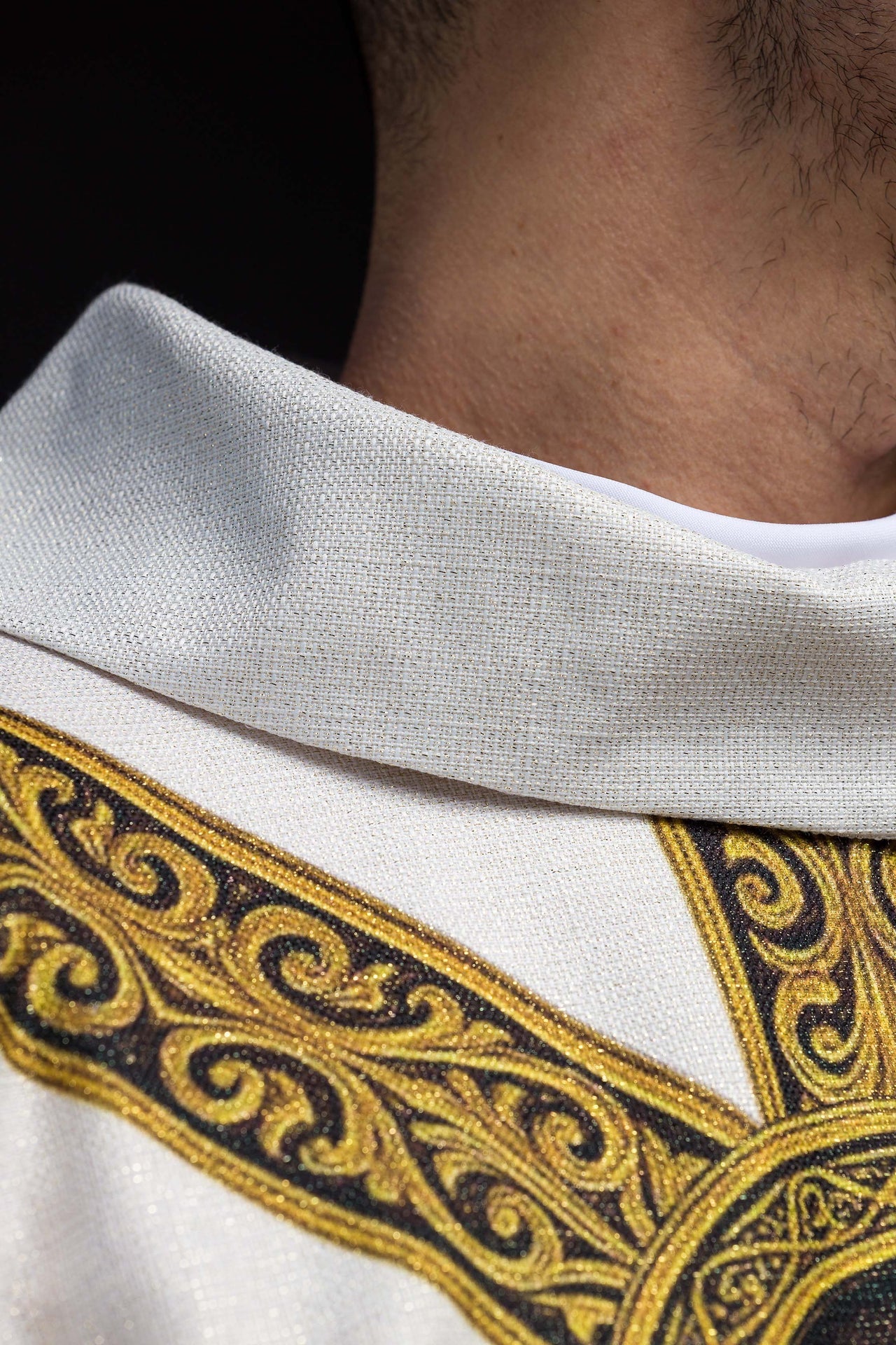 Printed Chasuble “Pax” Ecru with Rich Gold Ornamentation