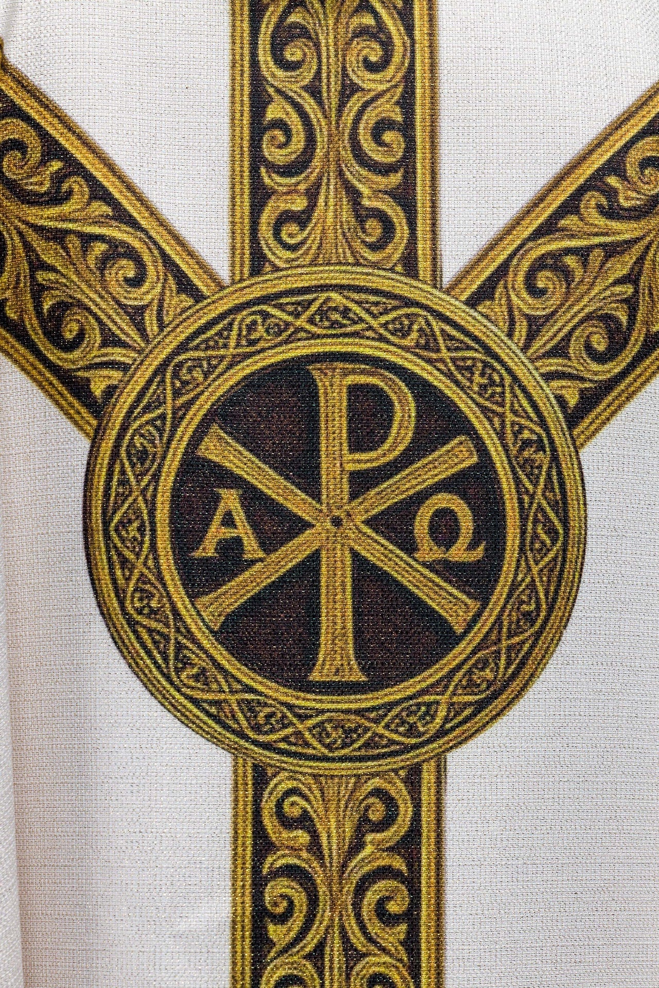 Printed Chasuble “Pax” Ecru with Rich Gold Ornamentation