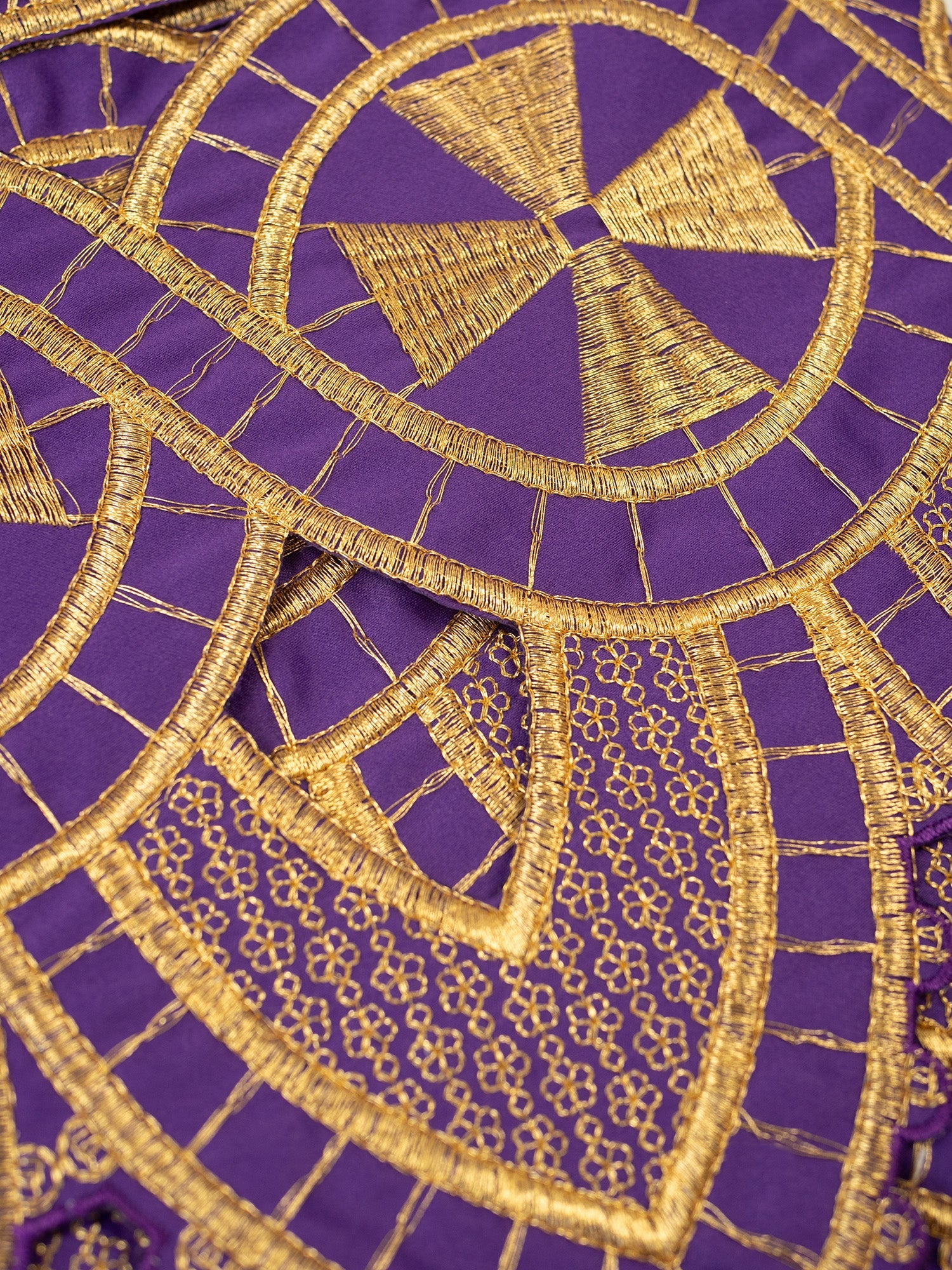 Metric with front embroidery Cross Purple - HAFTINAUSA.COM