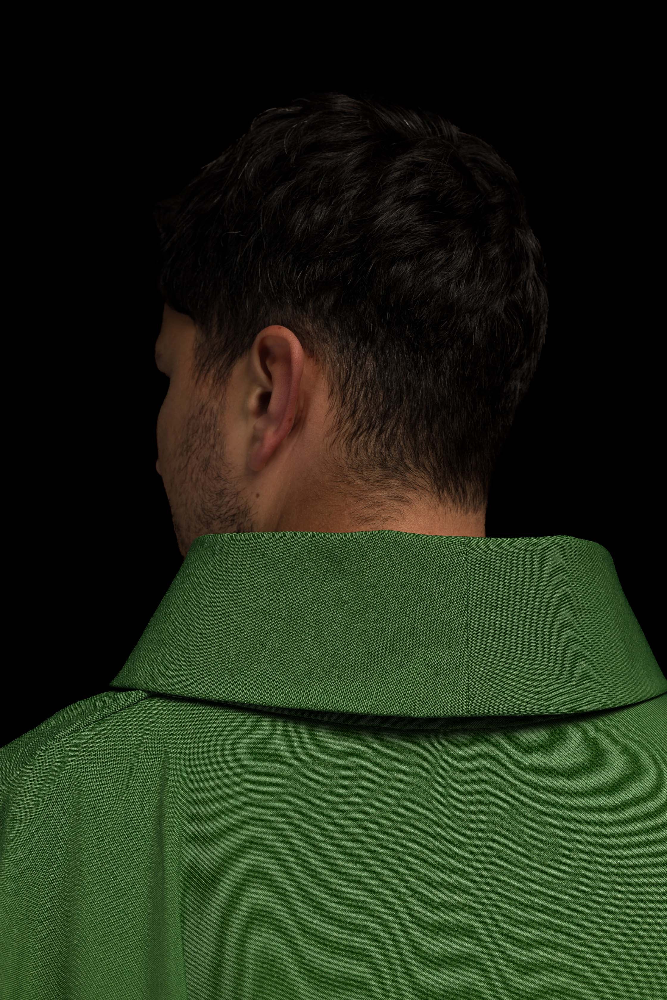 Green chasuble embroidered with IHS motif - CHASUBLES.COM