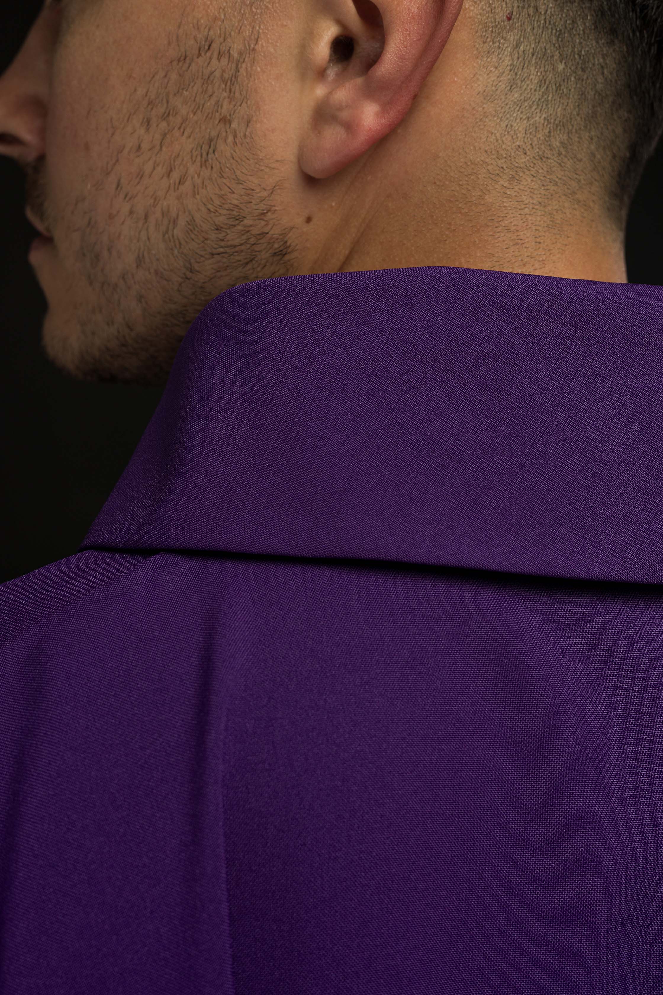Purple chasuble with cross embroidery - CHASUBLES.COM