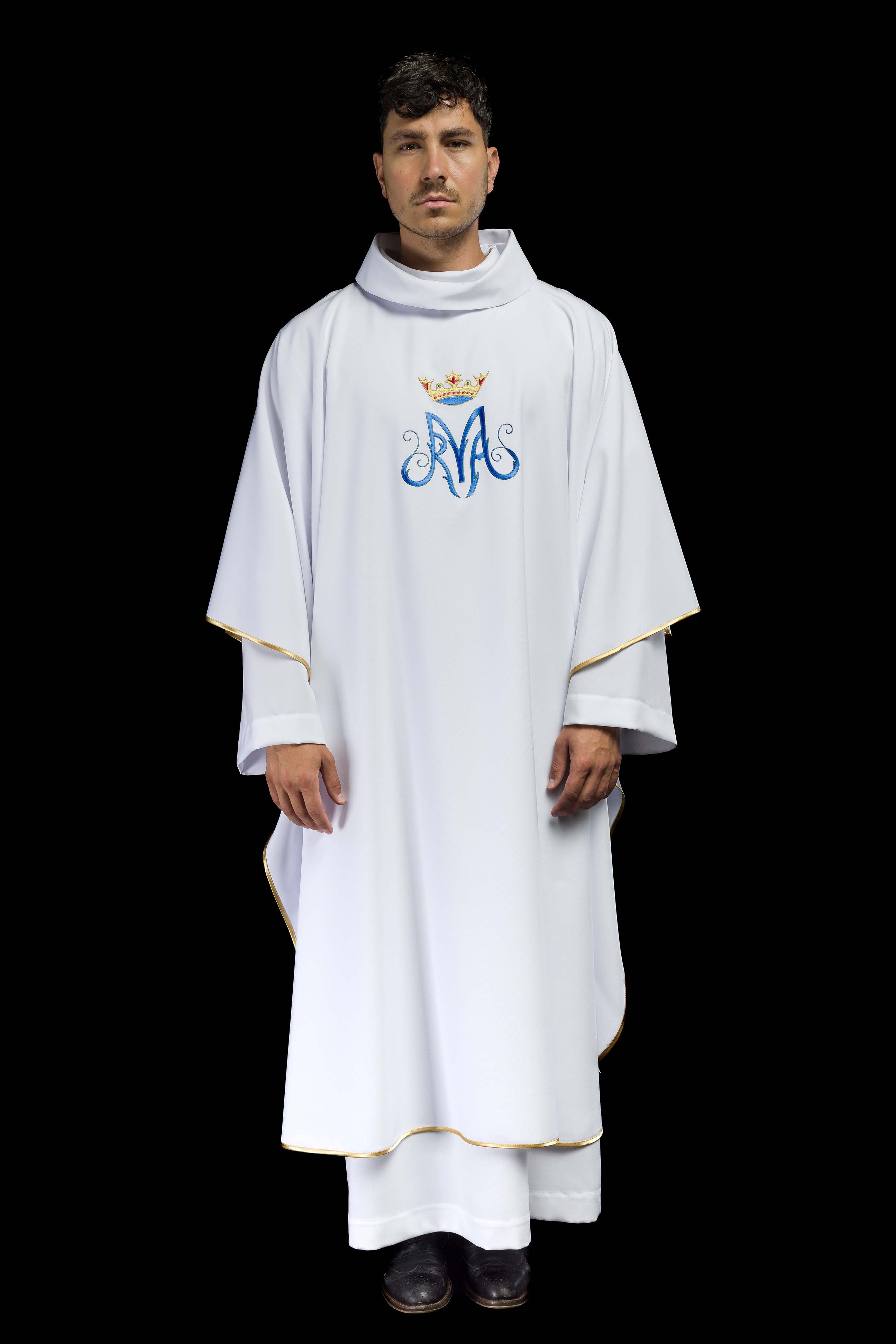 White liturgical Marian chasuble