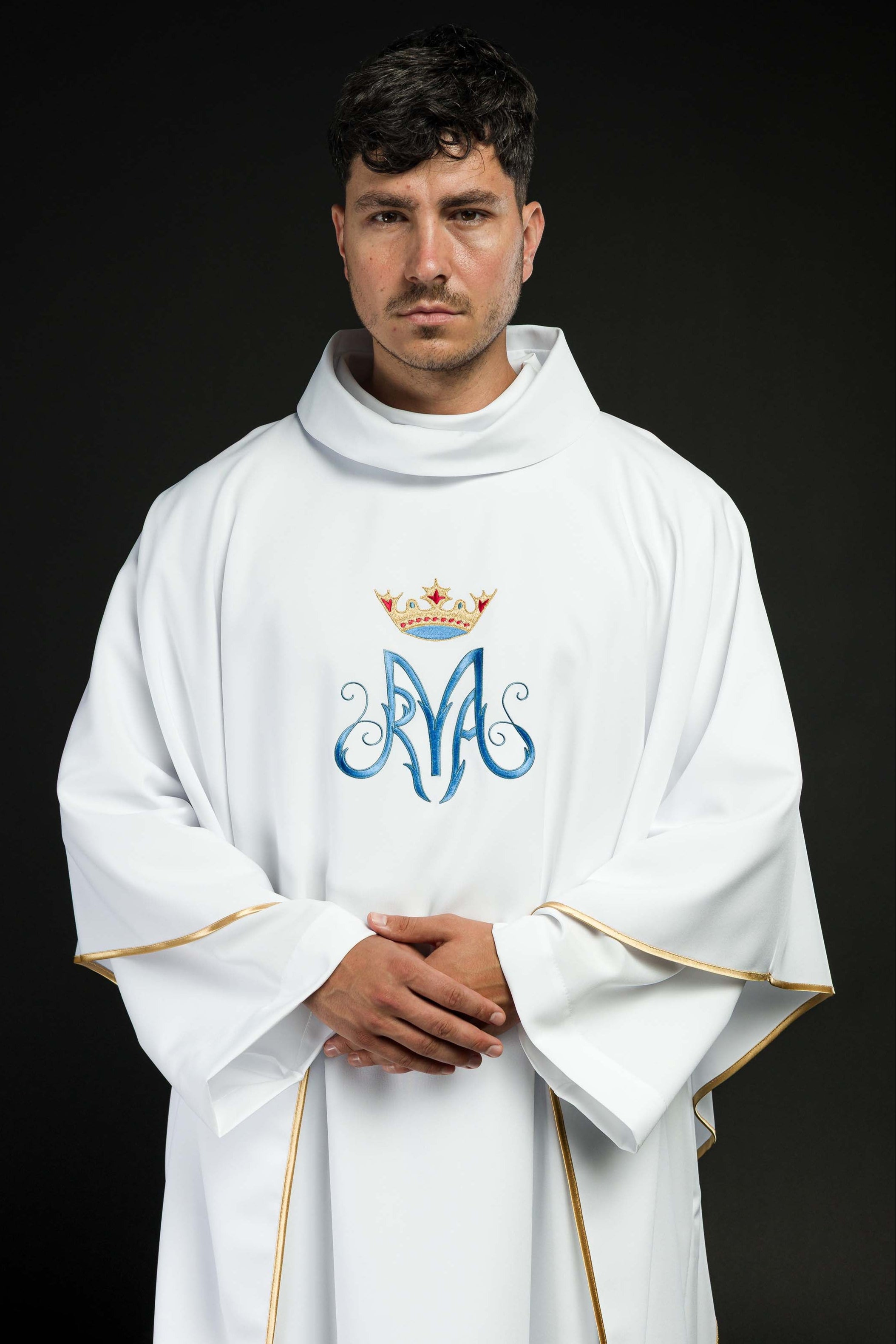 White liturgical Marian chasuble