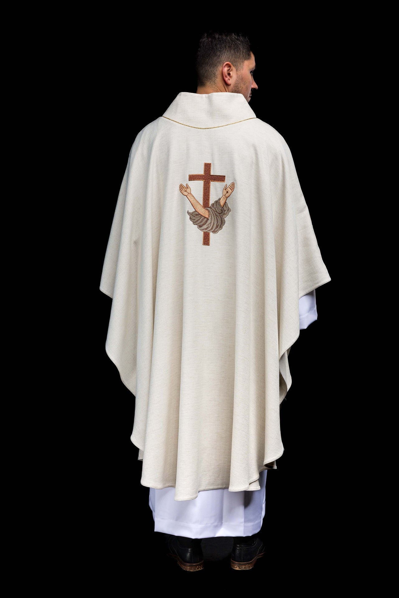 Embroidered chasuble with the image of Saint Francis