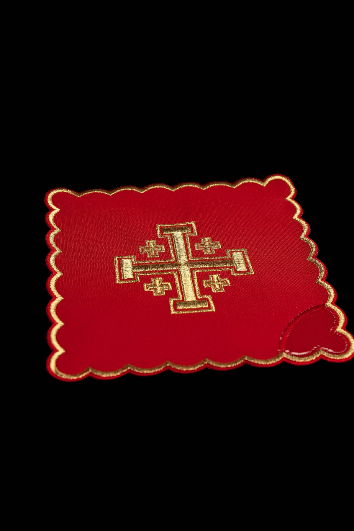 Set of Four Chalice Palls with Jerusalem Cross Embroidery