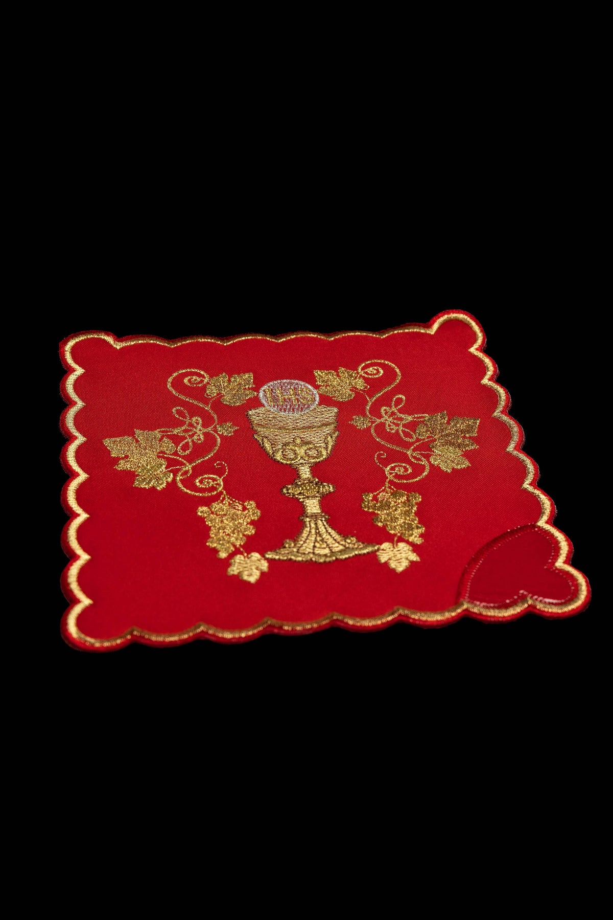 Set of Four Chalice Palls with Embroidered Chalice Motif
