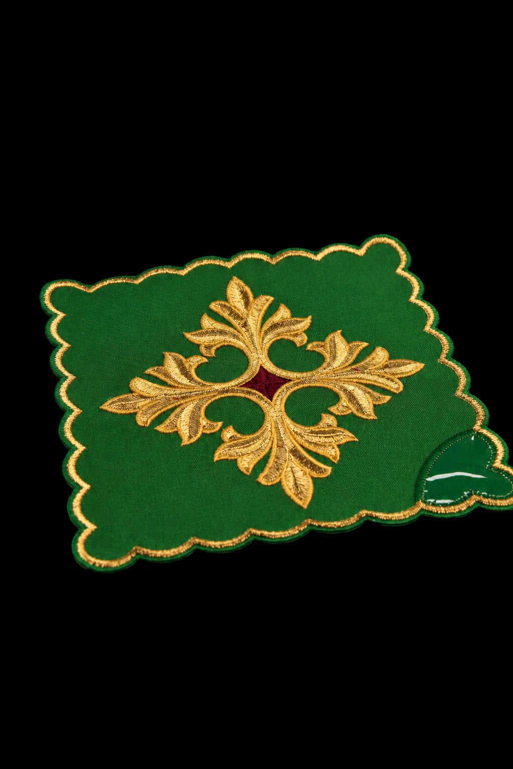 Set of Four Chalice Palls with Embroidered Cross Symbol