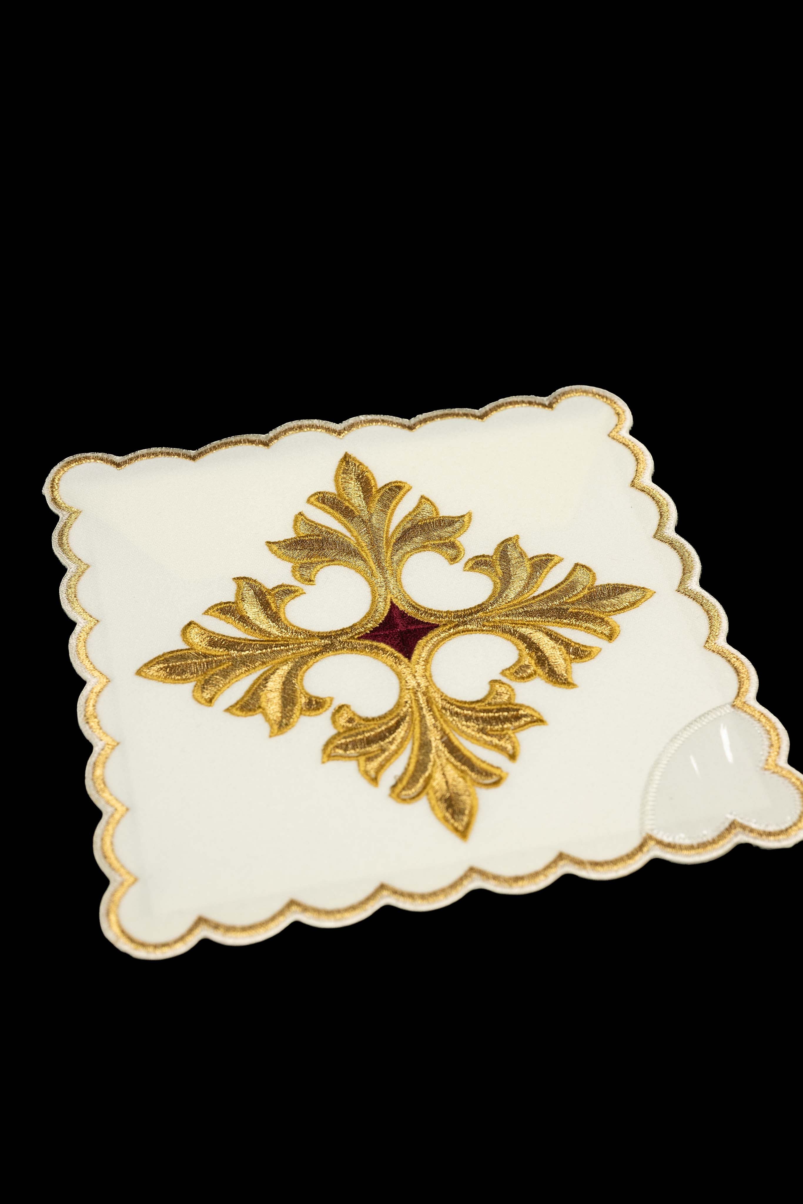 Set of Four Chalice Palls with Embroidered Cross Symbol