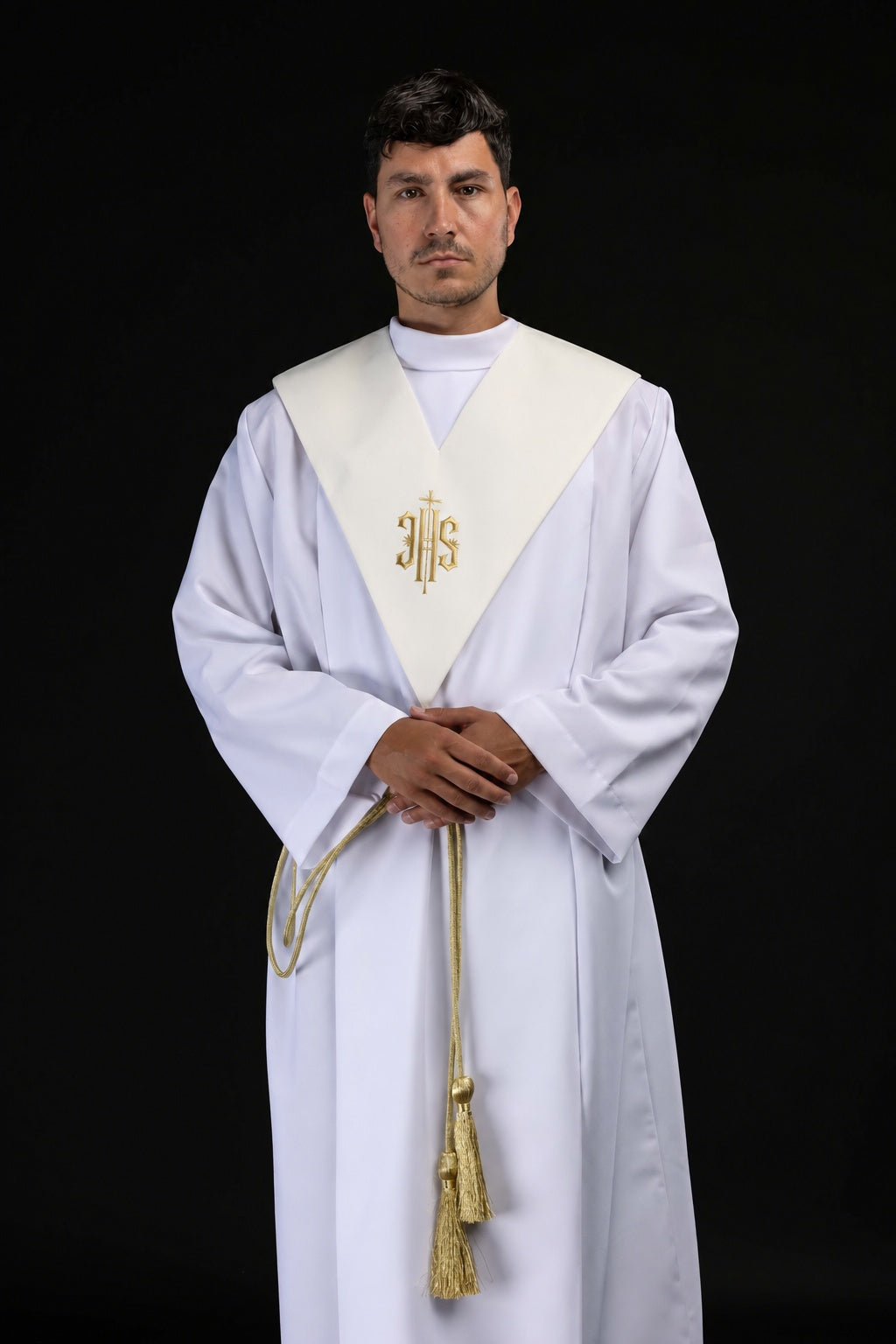 Ecru Lector's Pallium with Gold IHS Embroidery