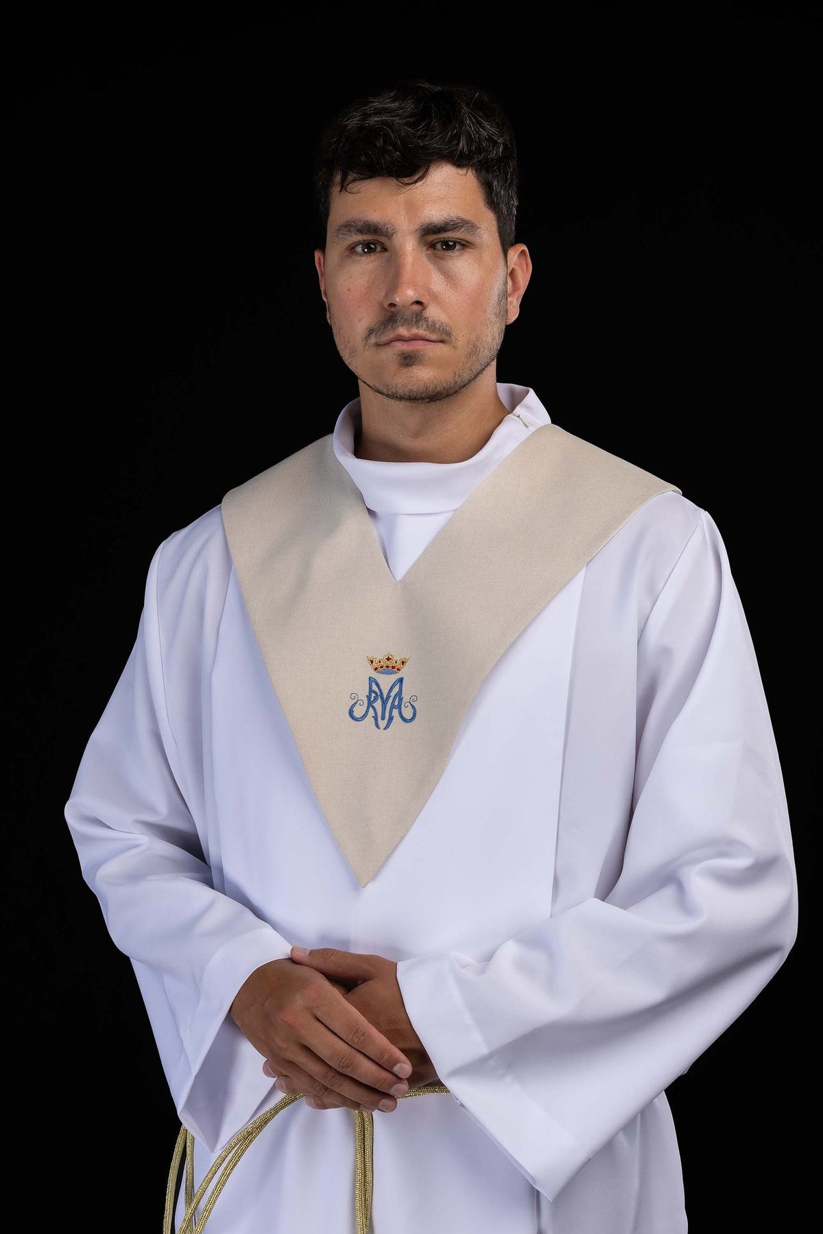 Ecru Lector's Stole with Marian Embroidery