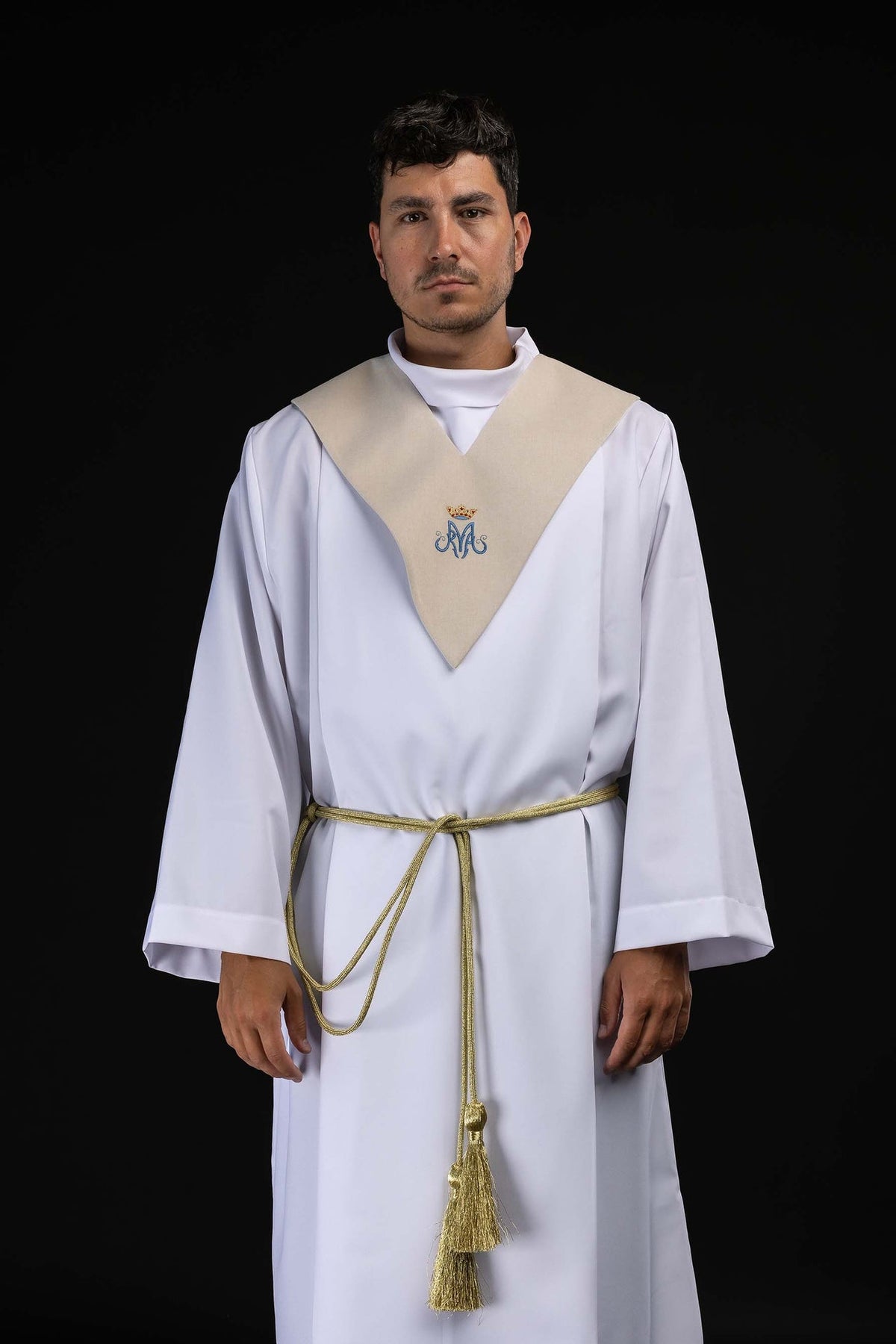 Ecru Lector's Stole with Marian Embroidery
