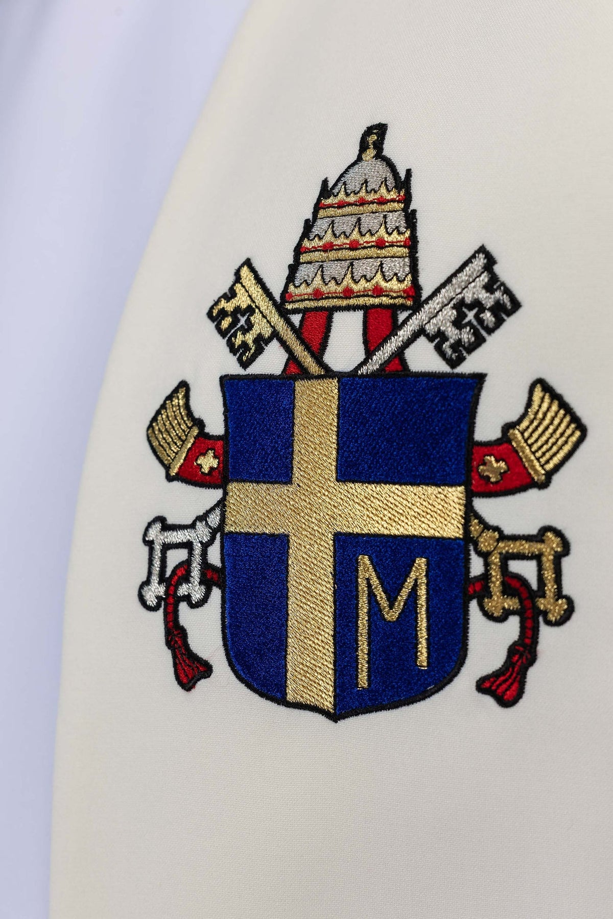 Ecru Stole with an Embroidered Image of John Paul II
