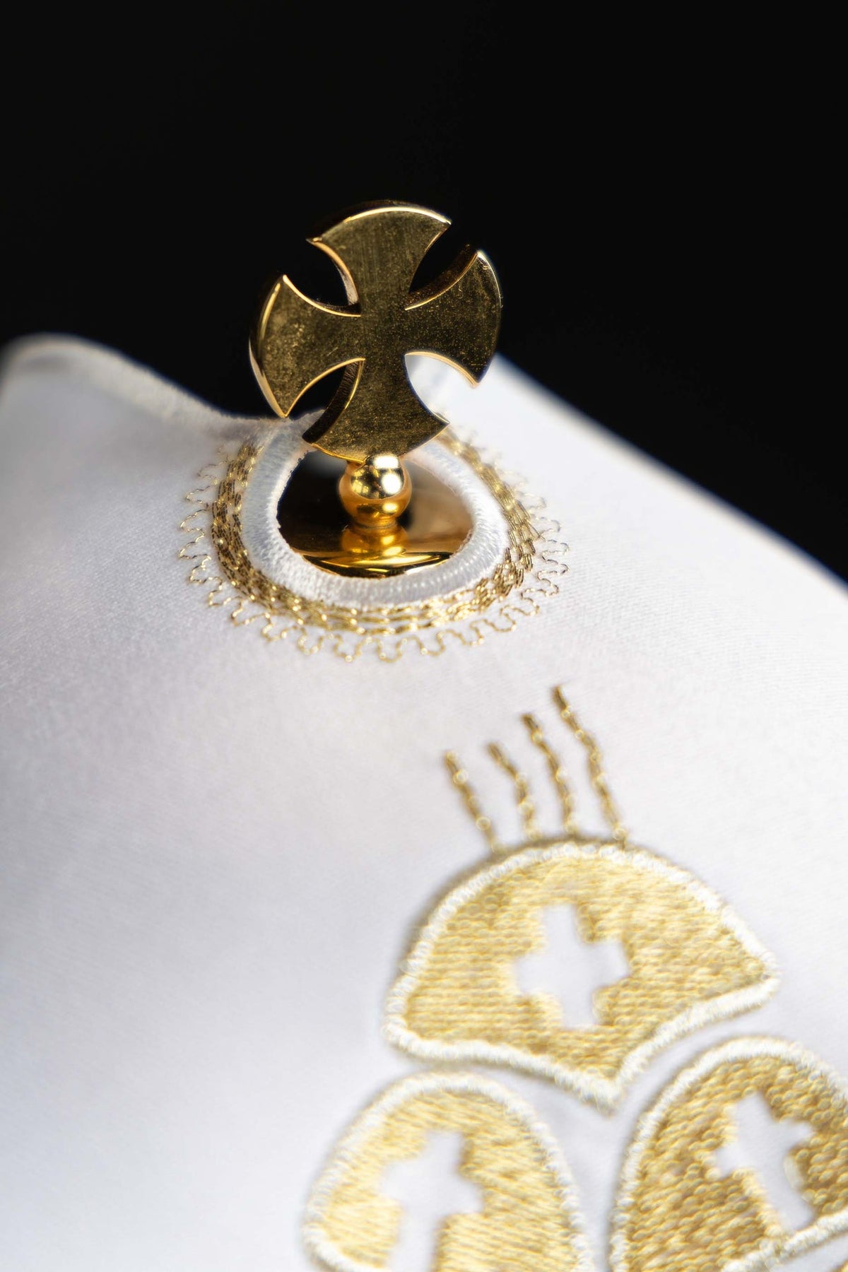 Ciborium Veil Embroidered in Gold with Bread and Fish Motifs