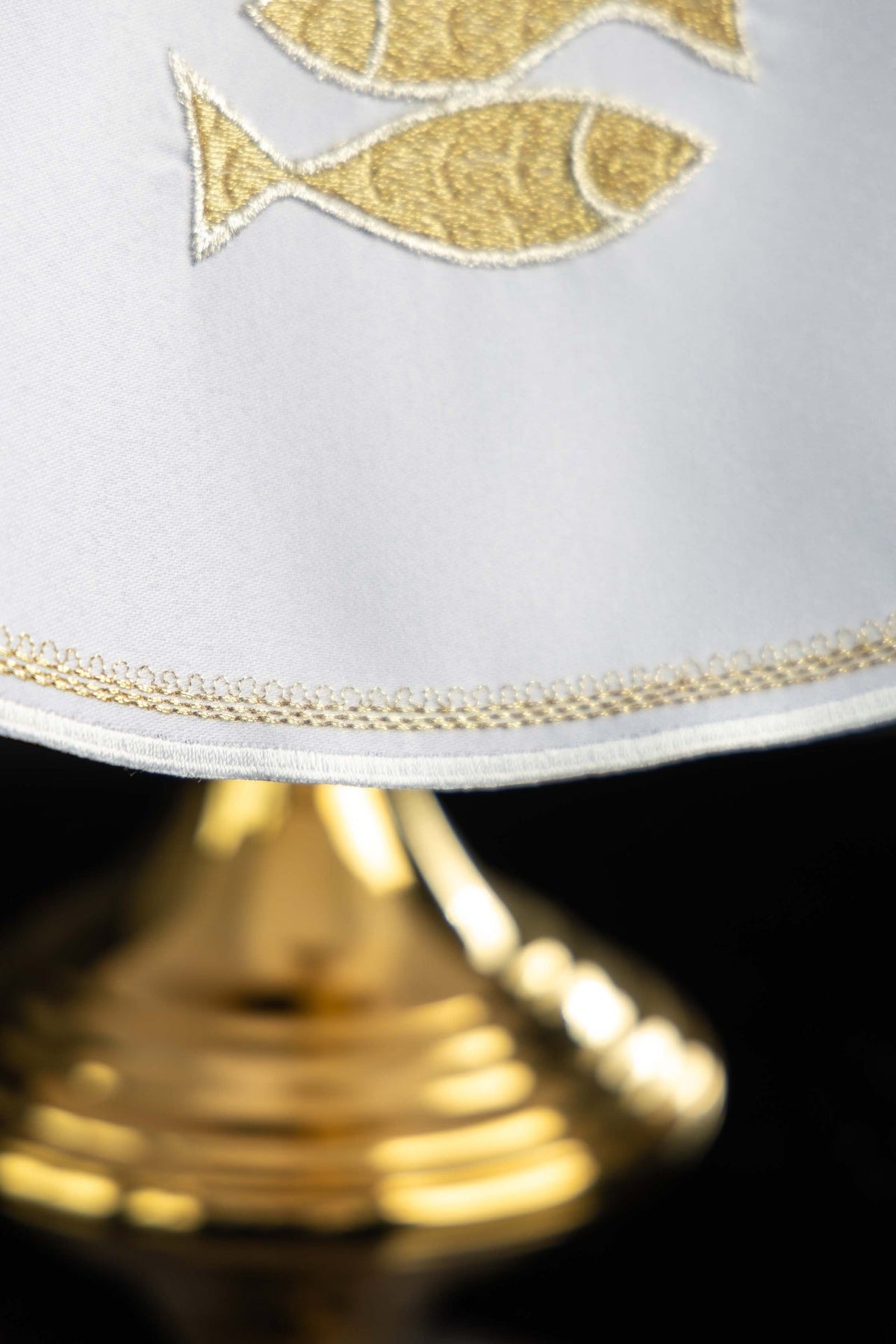 Ciborium Veil Embroidered in Gold with Bread and Fish Motifs