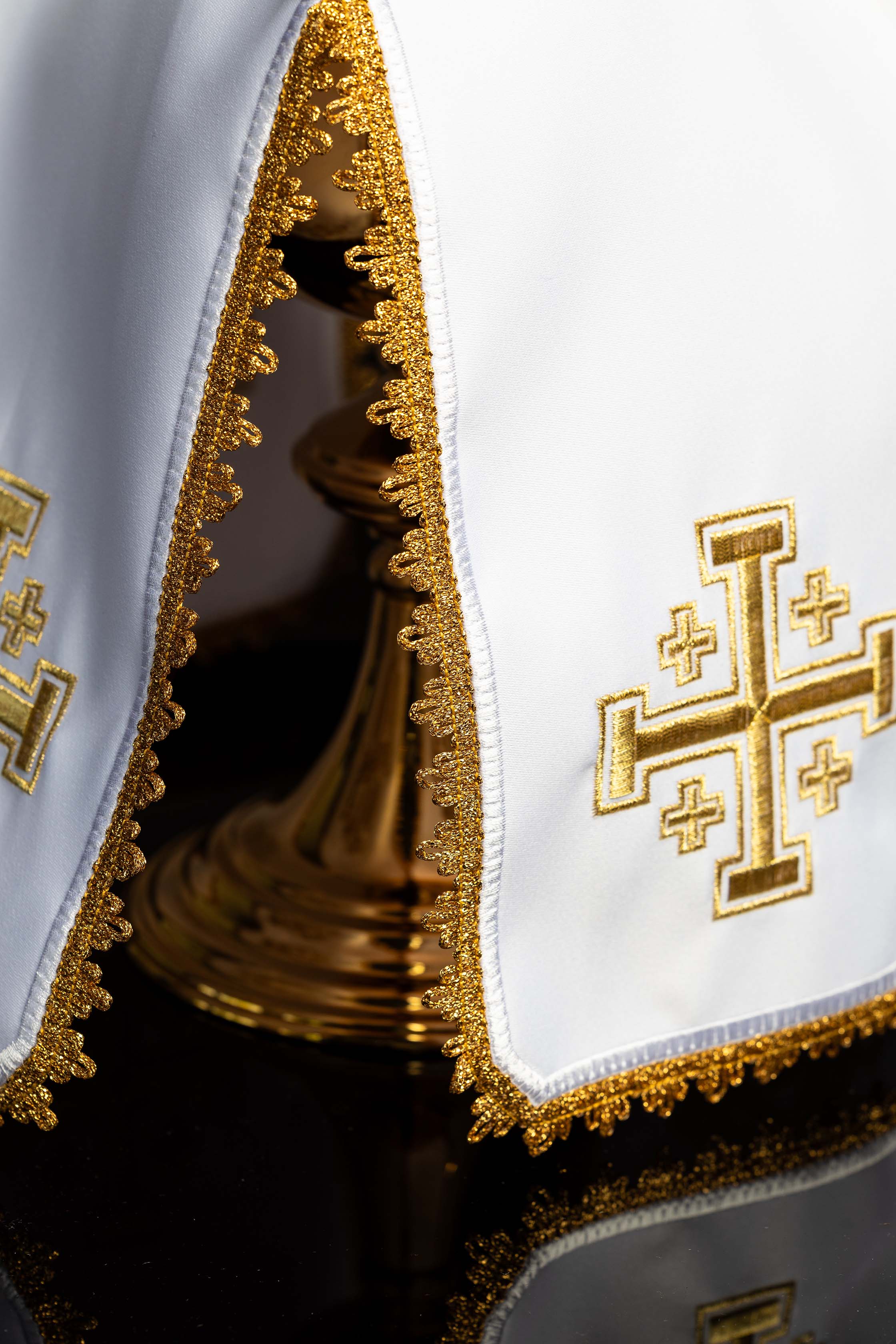 Ciborium Veil with Gold Jerusalem Cross Embroidery