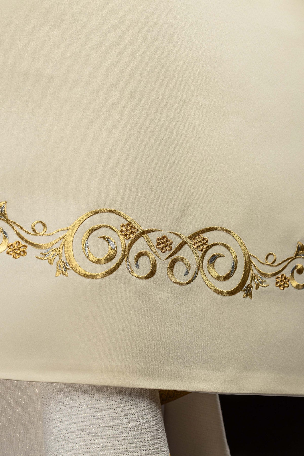 Ecru Humeral Veil with Embroidered IHS Symbol