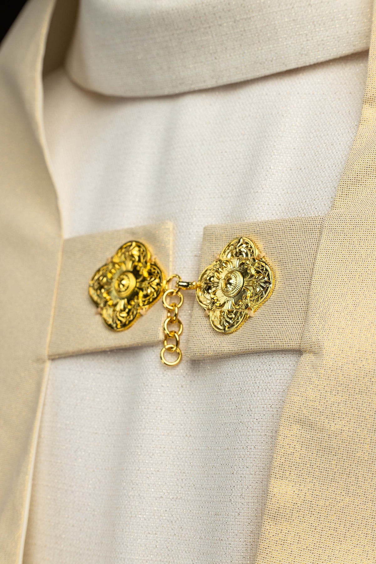 Gold Humeral Veil with Embroidered IHS Symbol