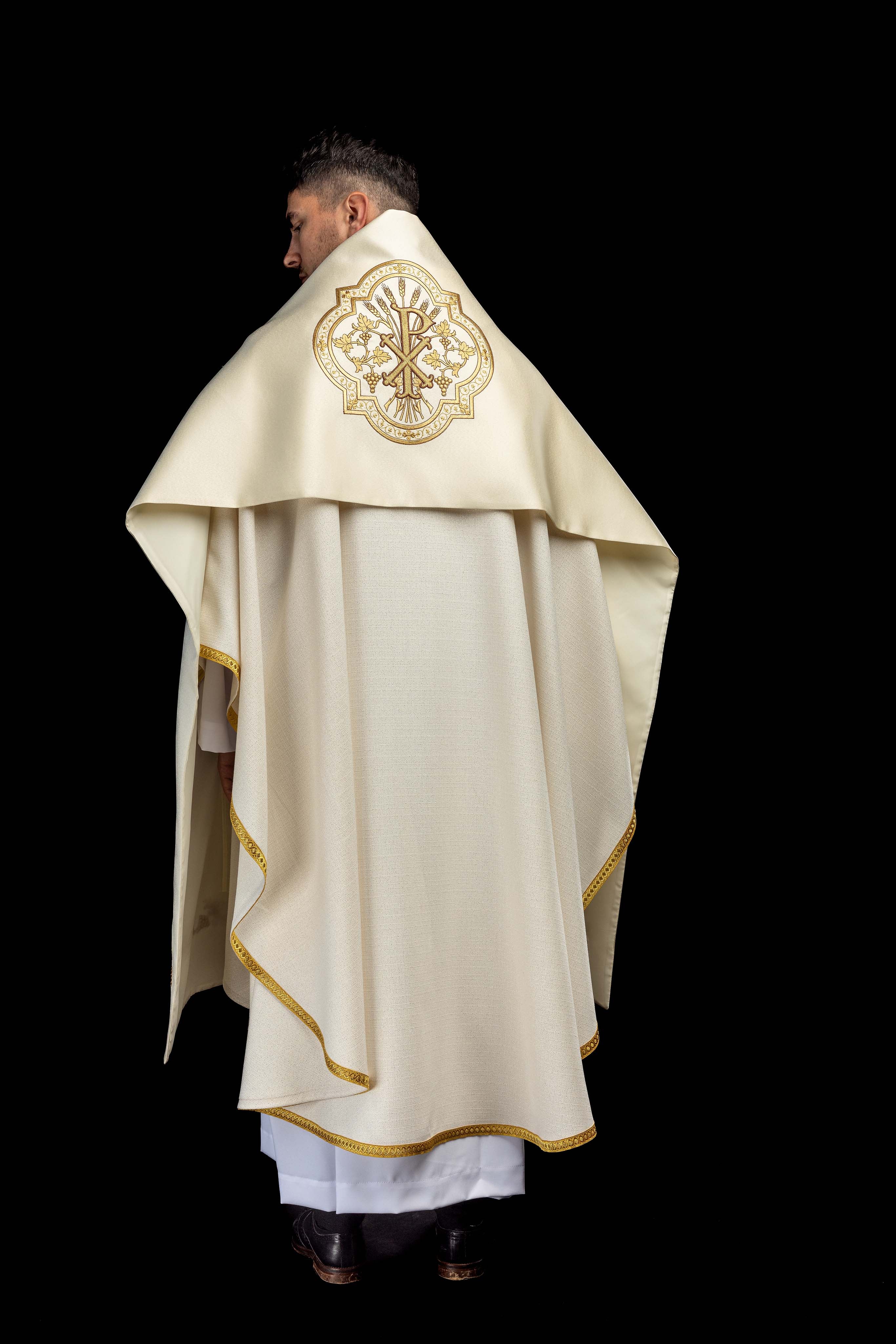 Ecru Humeral Veil with PAX Embroidery