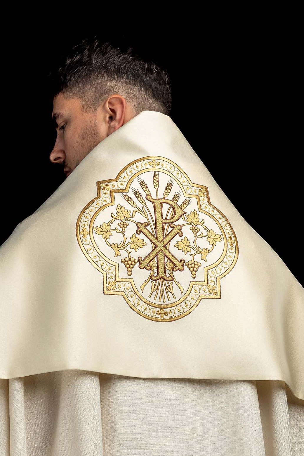 Ecru Humeral Veil with PAX Embroidery
