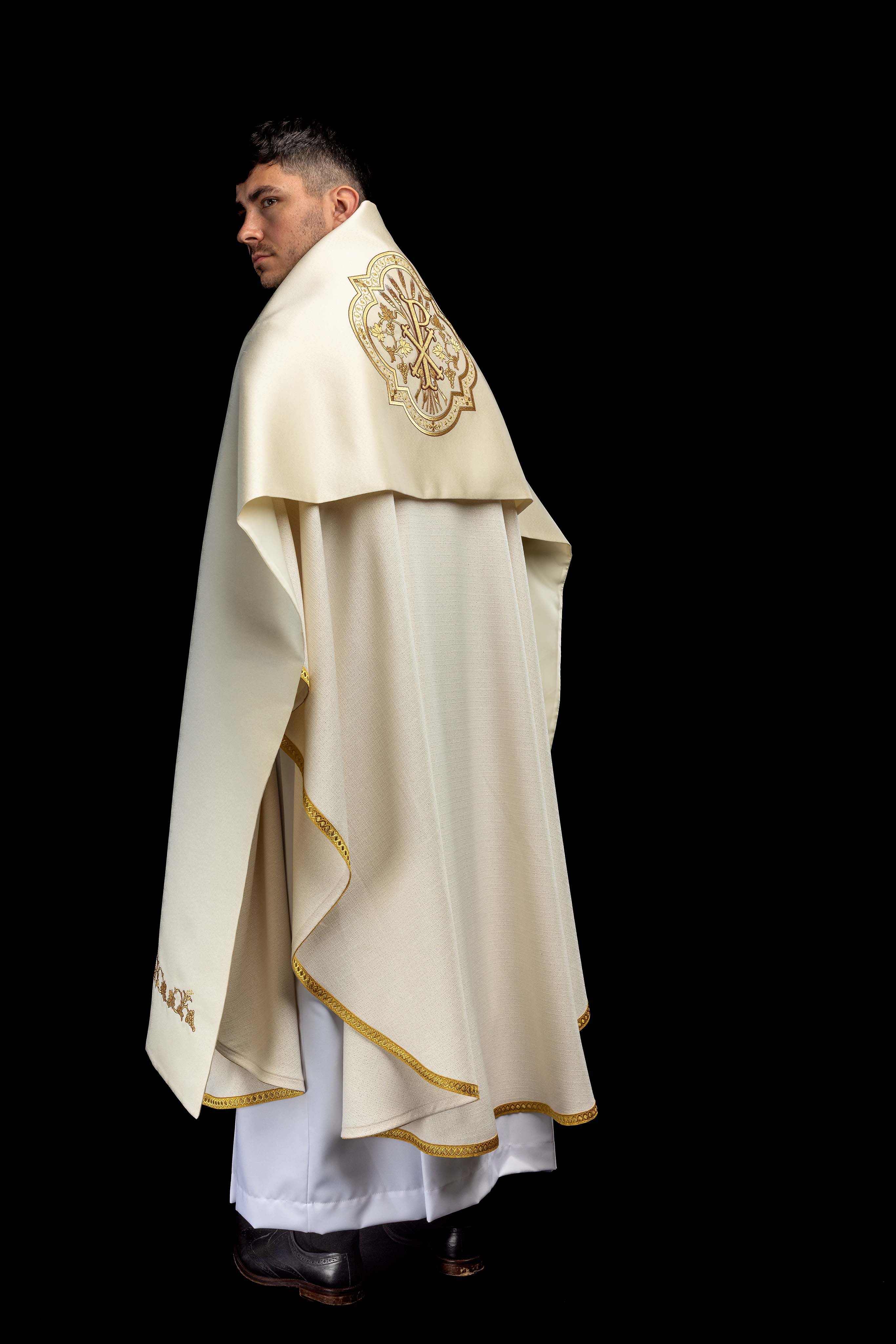 Ecru Humeral Veil with PAX Embroidery