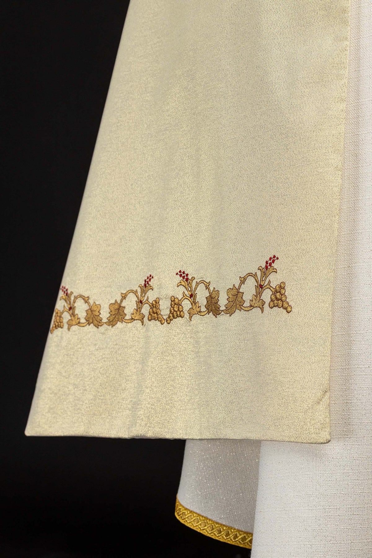 Gold Humeral Veil with Embroidered Sacred Heart of Jesus