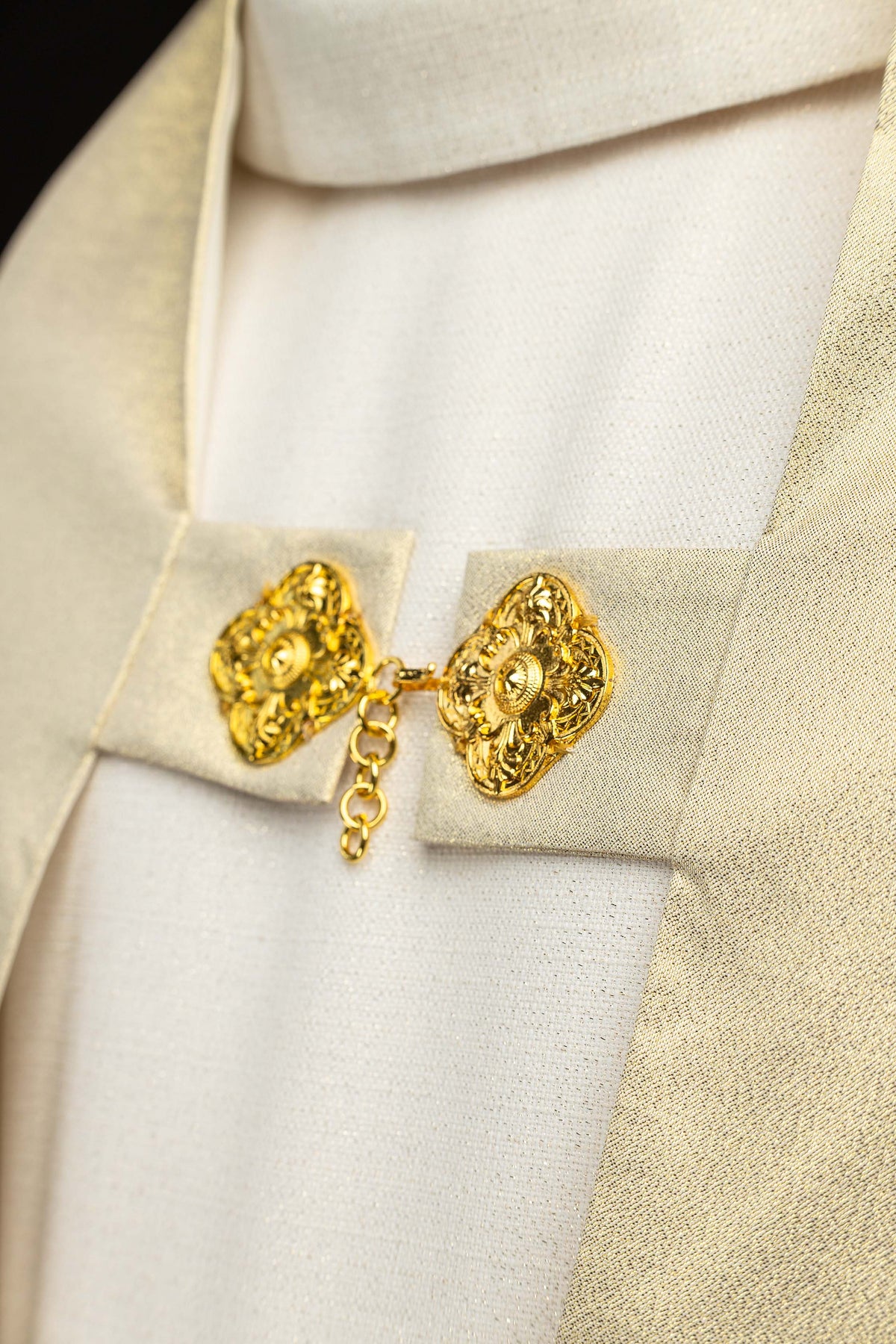 Gold Humeral Veil with Embroidered Sacred Heart of Jesus