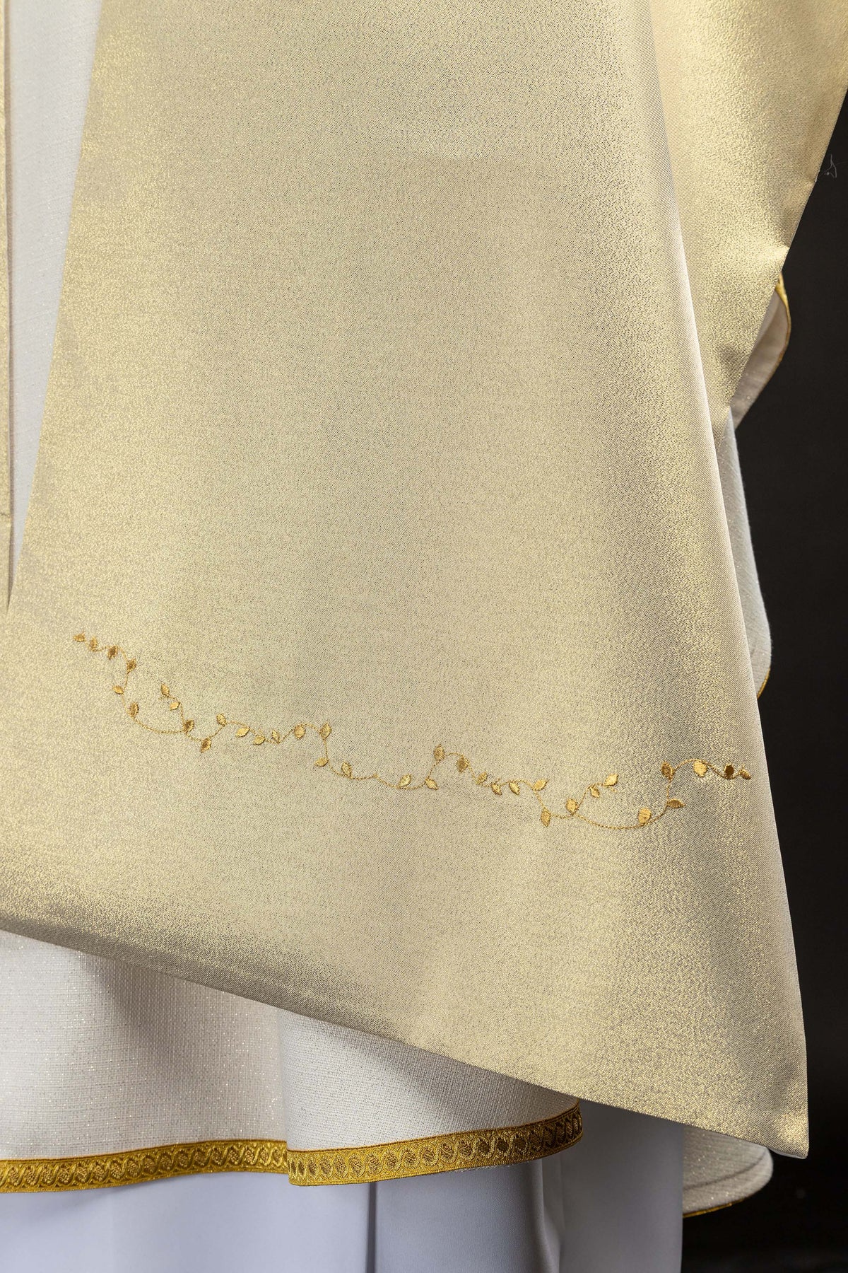 Gold Humeral Veil with Embroidered Cross Motif