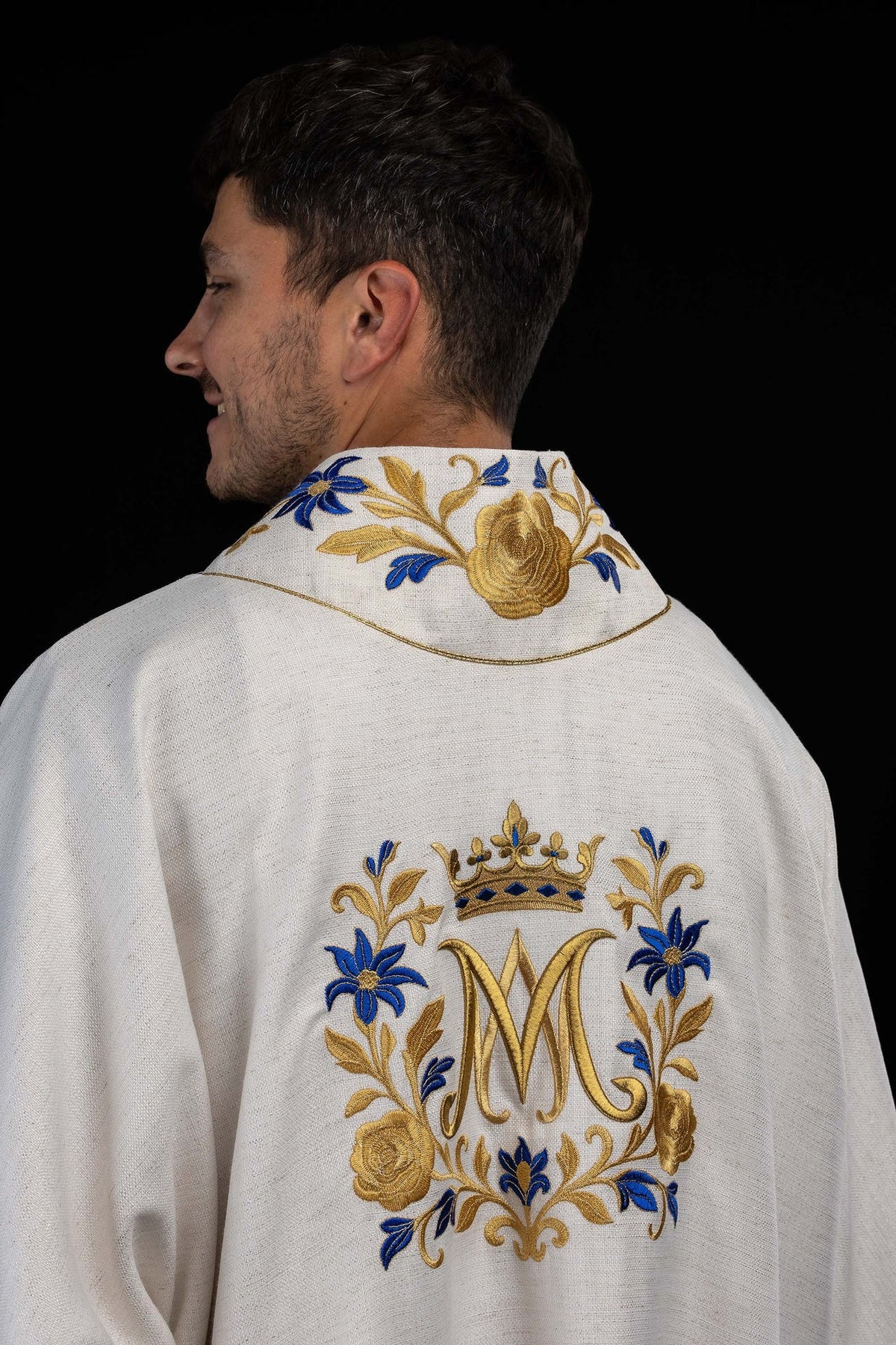 Ecru Dalmatic with Marian Embroidery