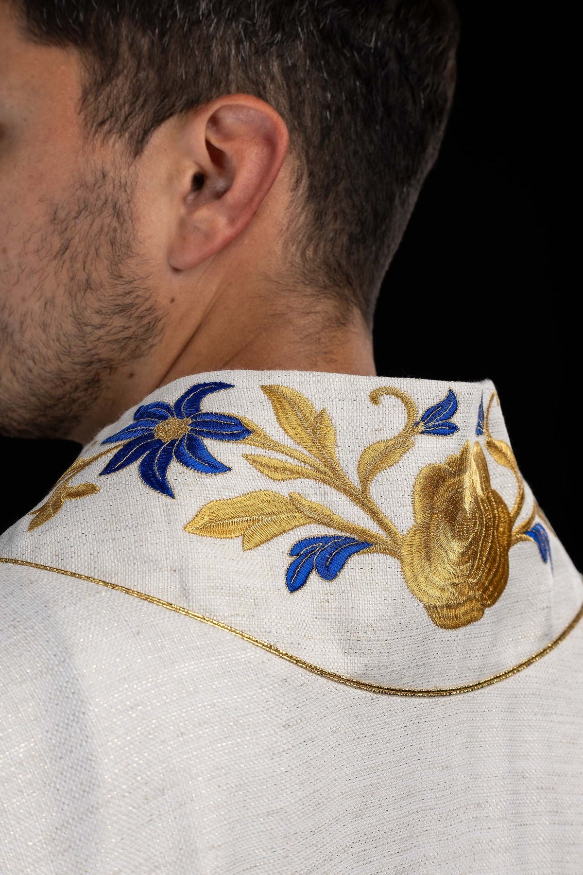 Ecru Dalmatic with Marian Embroidery