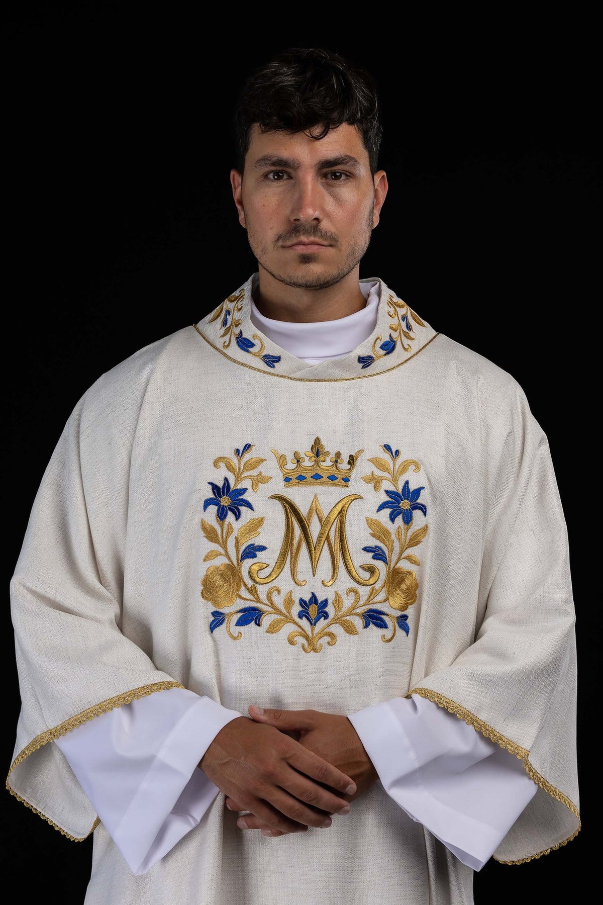 Ecru Dalmatic with Marian Embroidery
