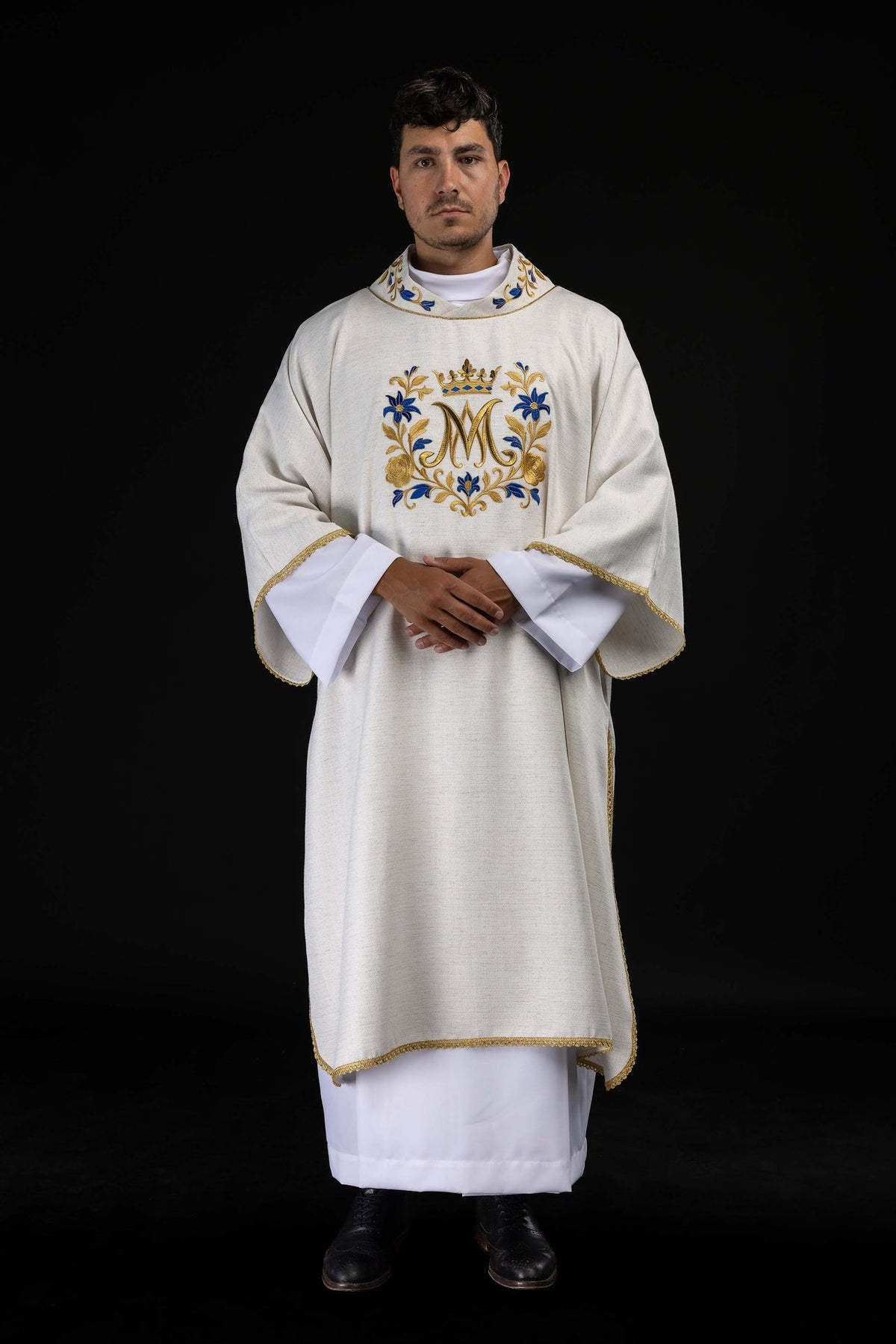 Ecru Dalmatic with Marian Embroidery