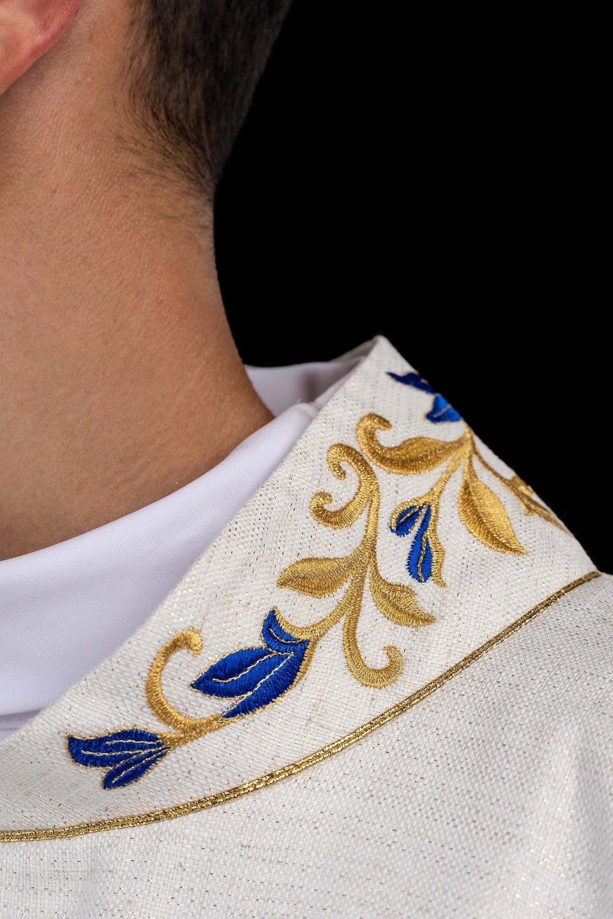 Ecru Dalmatic with Marian Embroidery