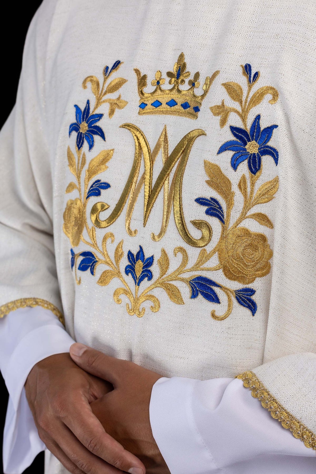 Ecru Dalmatic with Marian Embroidery
