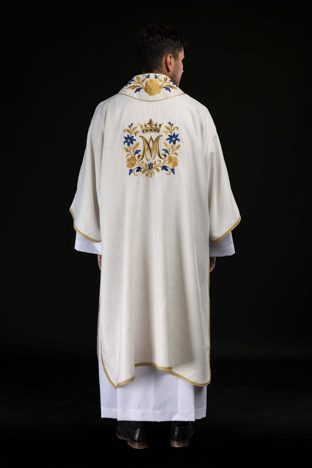 Ecru Dalmatic with Marian Embroidery